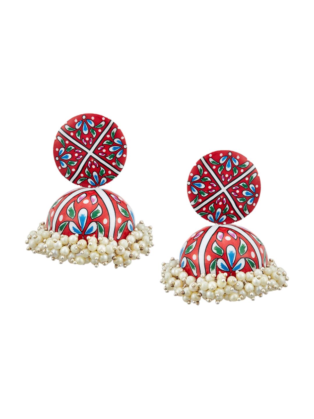 ATIBELLE Circular Gold-Plated Jhumkas Earrings