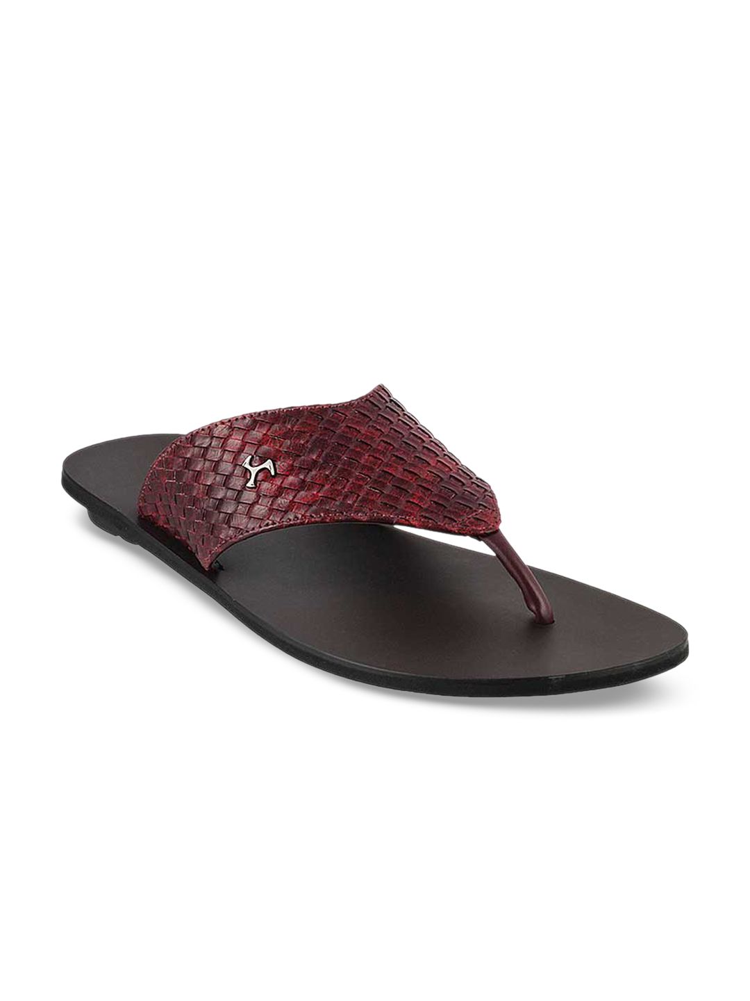 Mochi Men Maroon Textured Sandals-picture-43