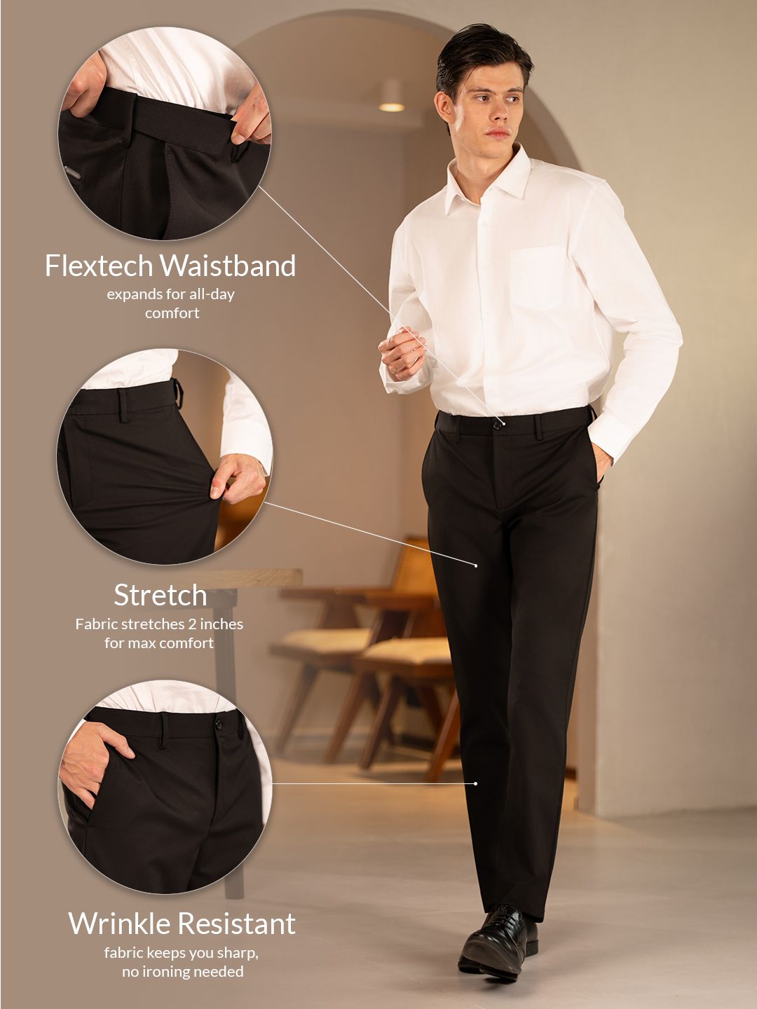 Buy The Pant Project Men Ebony Black Solid Slim Fit Wrinkle