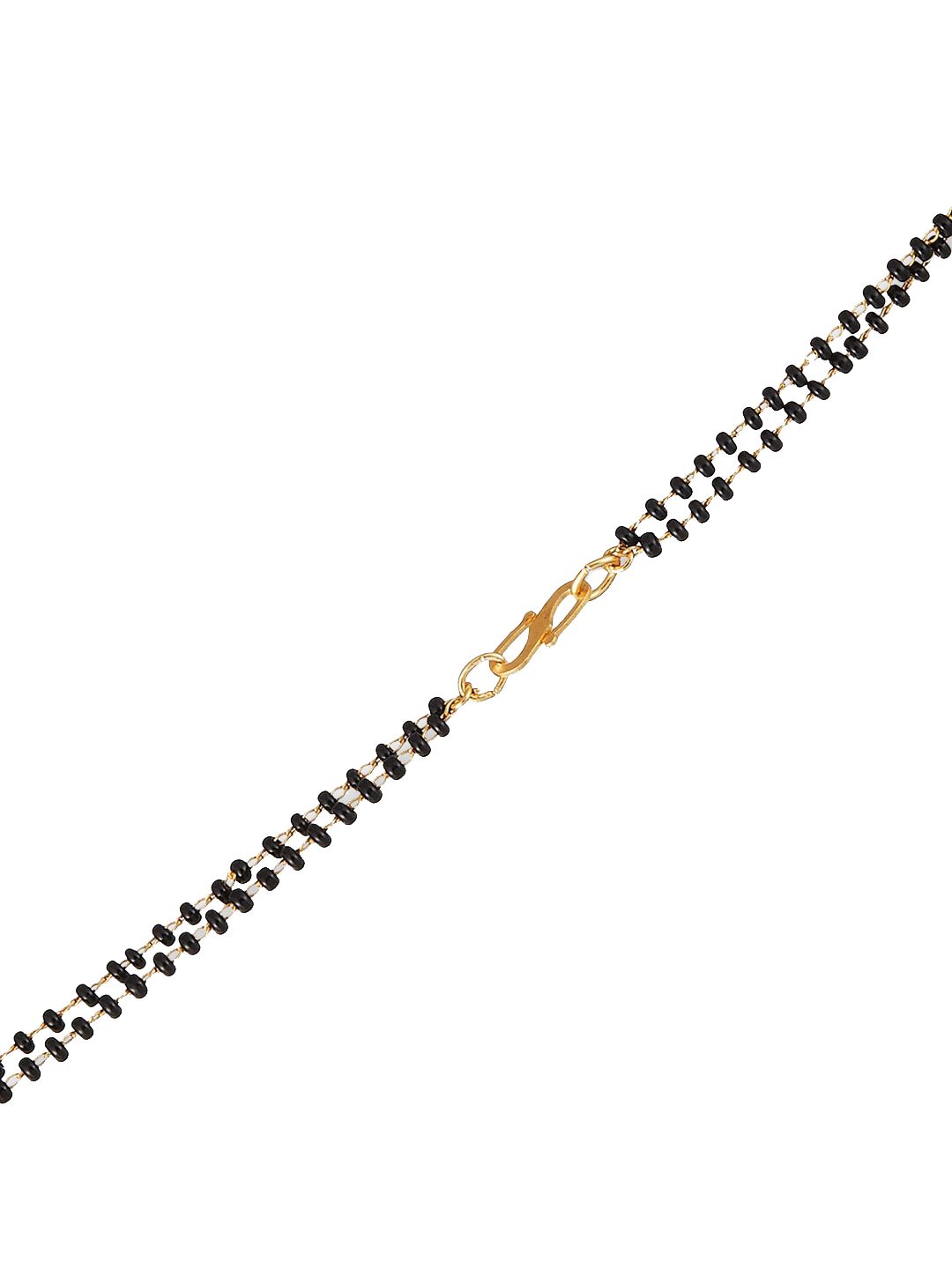 ATIBELLE Gold Plated Beaded & Stone Studded Mangalsutra With Earrings