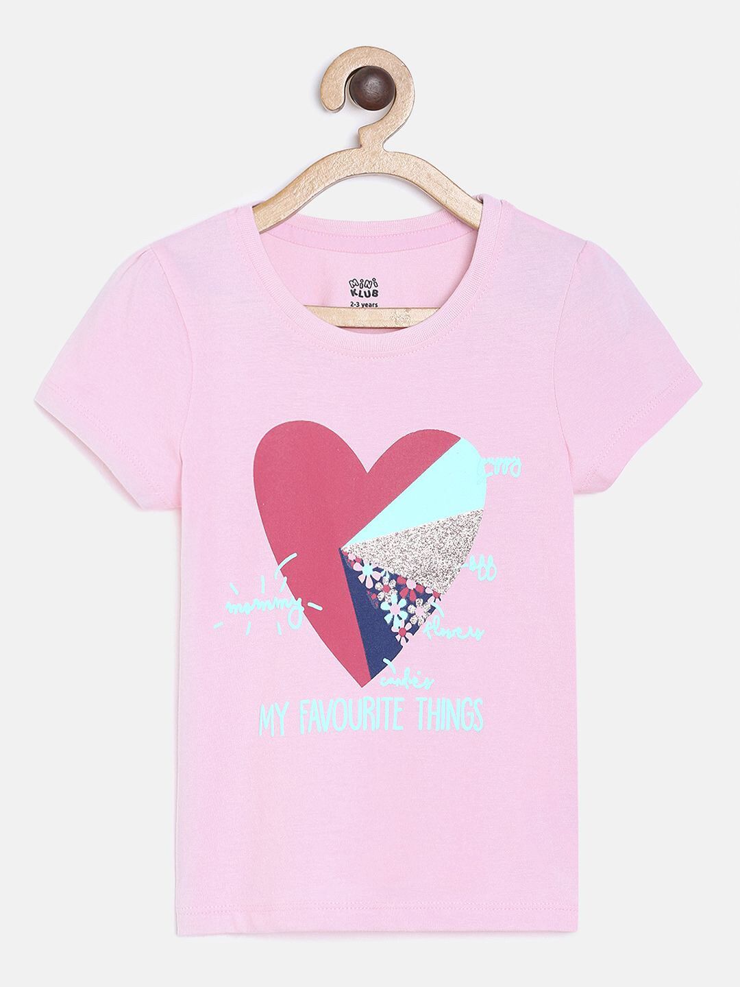 MINI KLUB Girls Graphic Printed Round Neck Pure Cotton T-shirt-image-29