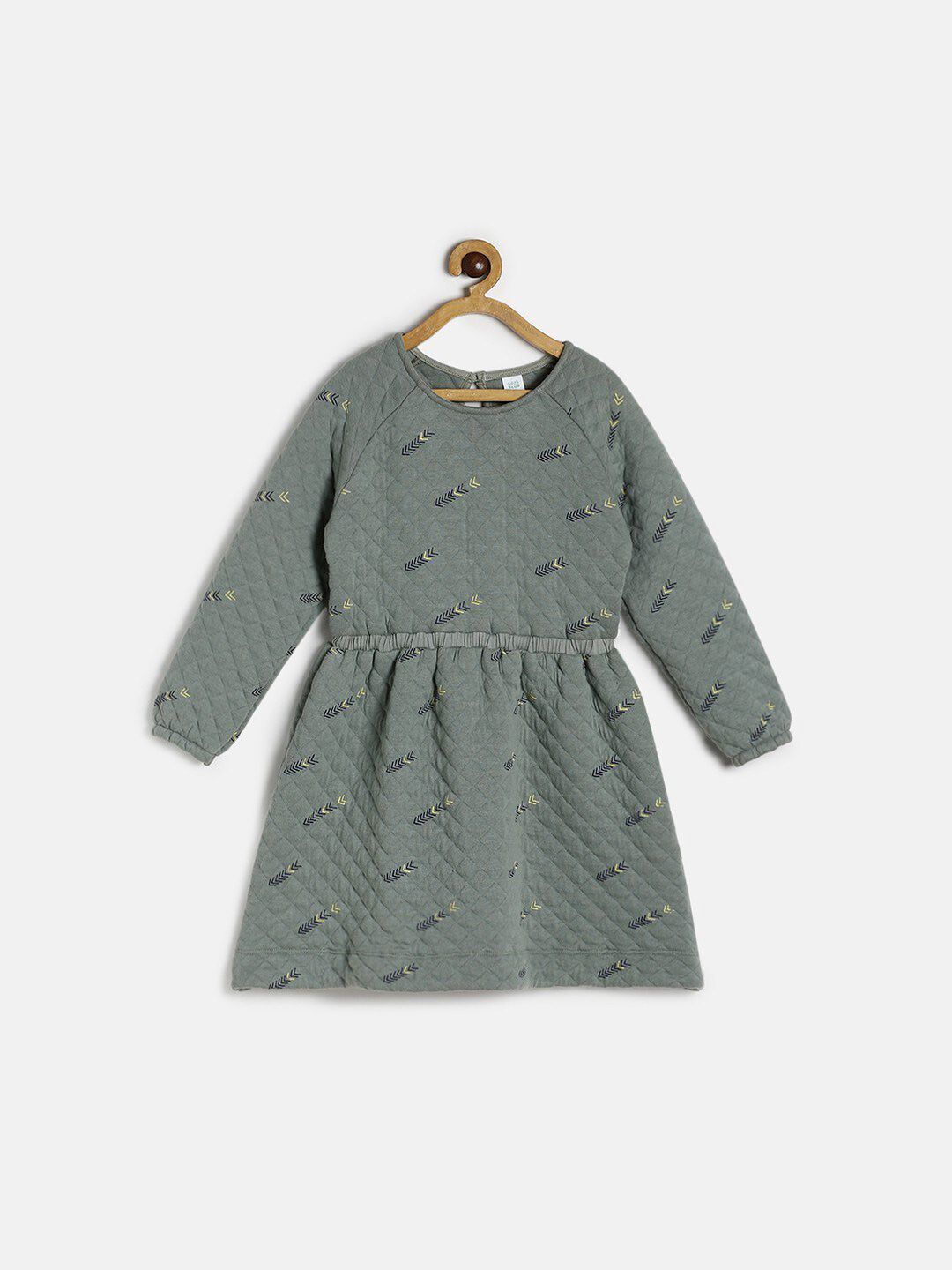MINI KLUB Girls Puff Sleeves Embroidered Flared Cotton Dress-picture-40