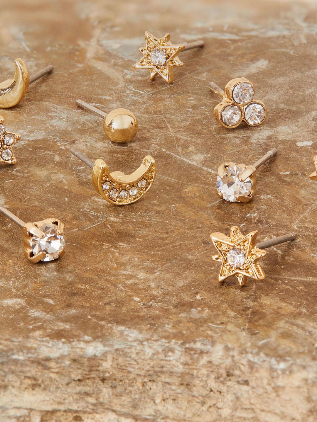 Accessorize Set of 10 Celestial Sparkle Contemporary Stud Earrings-picture-1