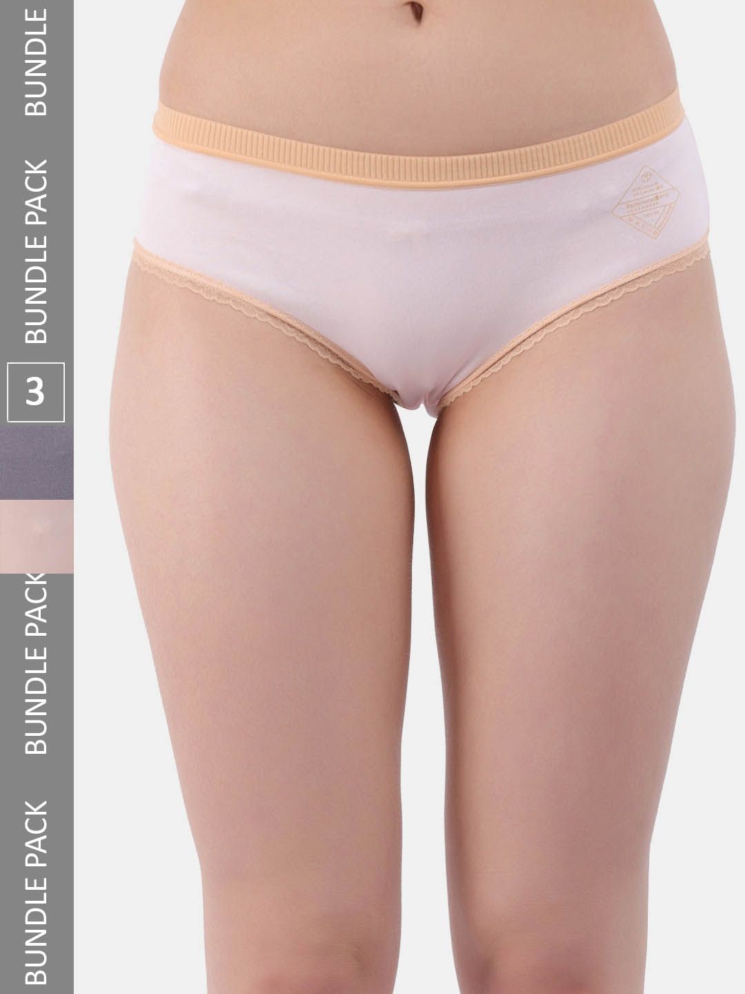 Amour Secret Women Pack of 3 Anti-Bacterial Hipsters Briefs-image-45