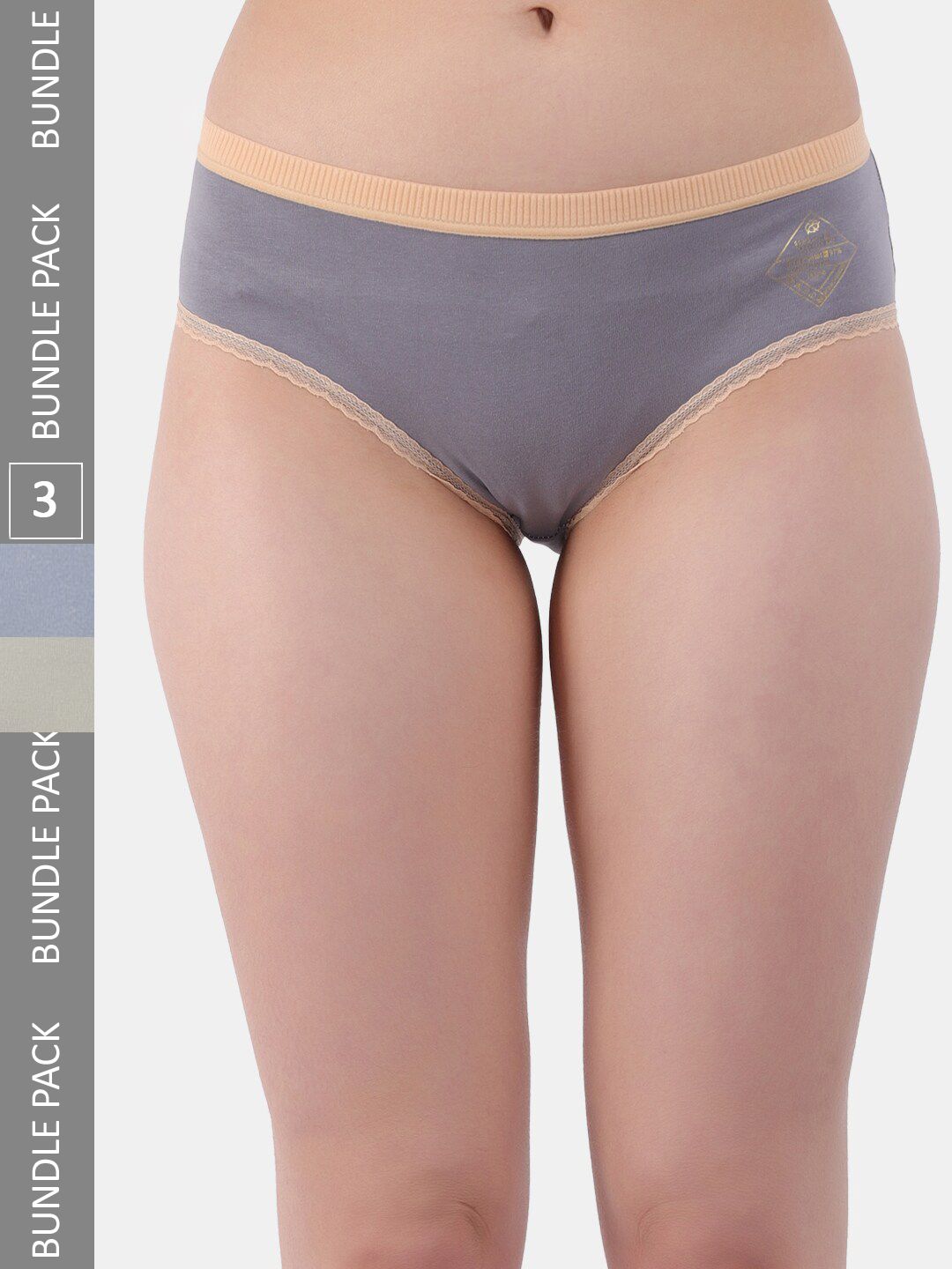 Amour Secret Women Pack Of 3 Anti Microbial Hipster Briefs-image-29