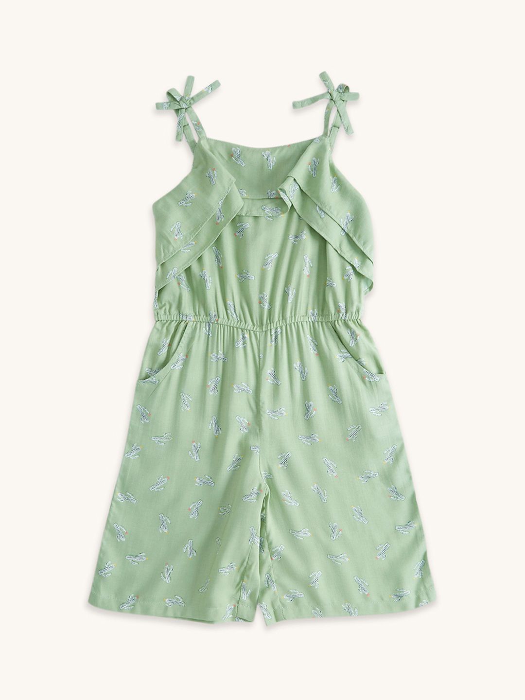 Pantaloons Junior Printed Gathered Shoulder Straps Playsuit-picture-33