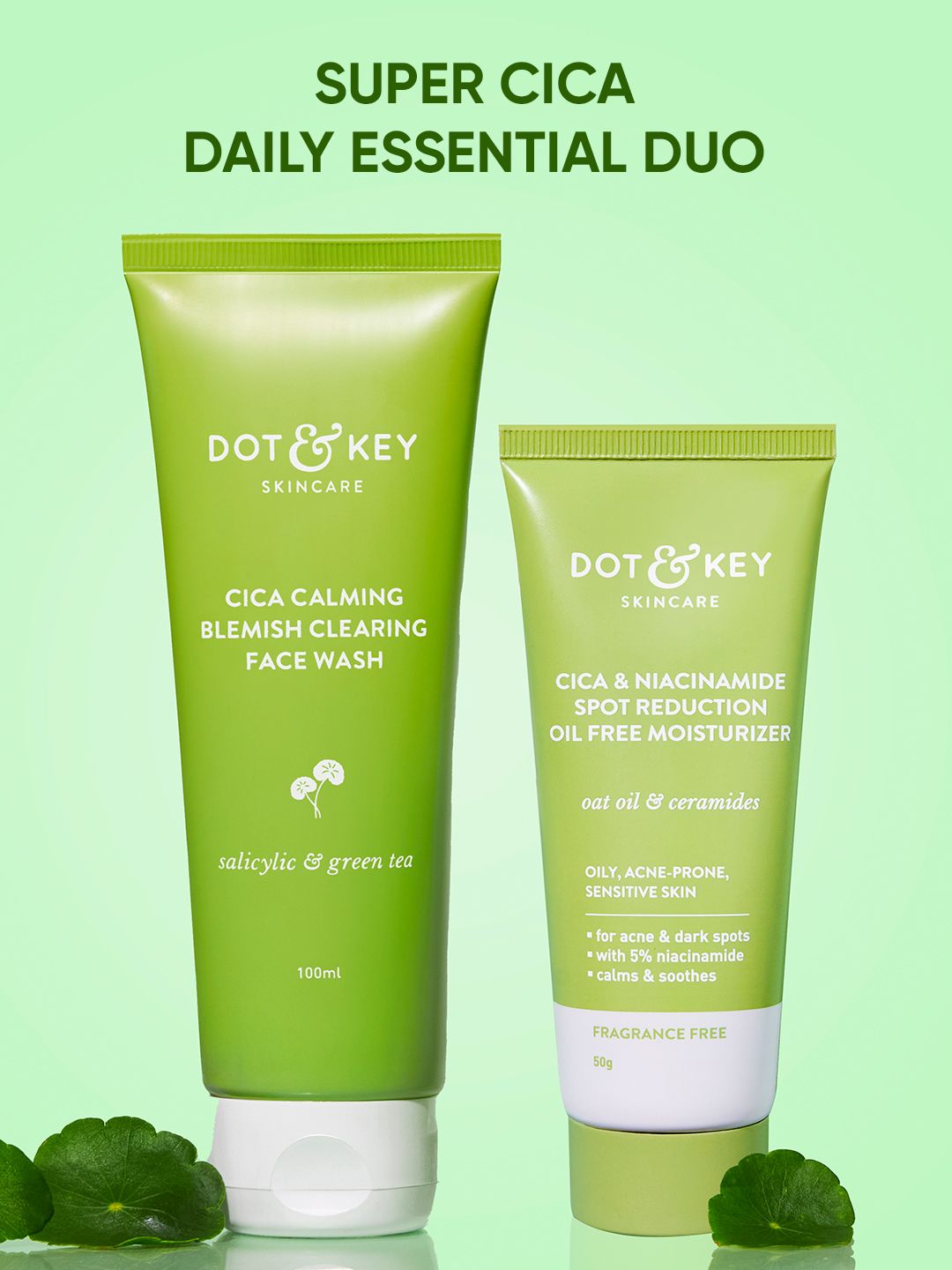 DOT & KEY CICA Everyday Duo - Cica Acne Free Face Wash 100ml & Oil Free Moisturizer 50g-picture-37