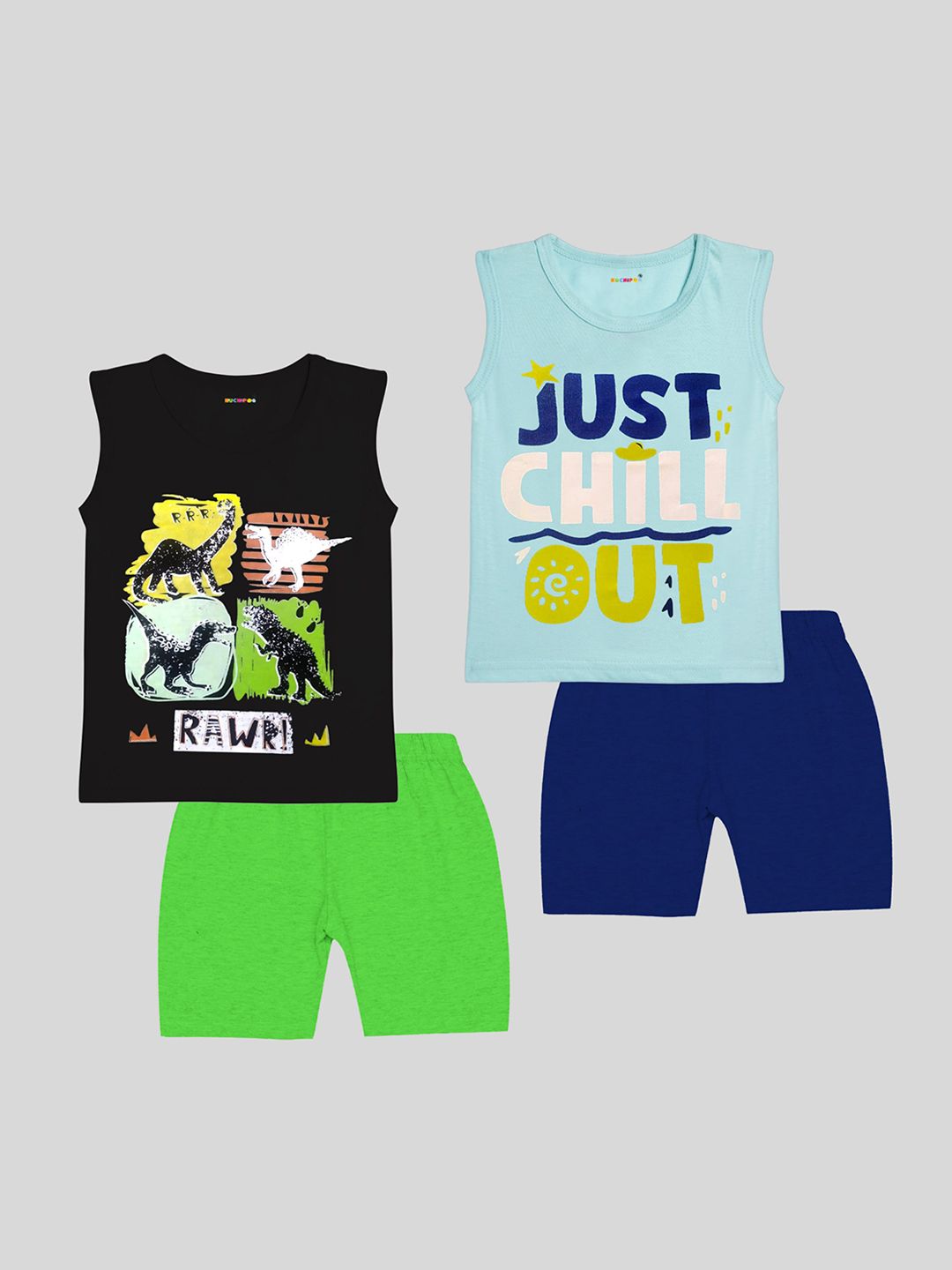 KUCHIPOO Boys Pack Of 2 Graphic Printed Night Suit-picture-55