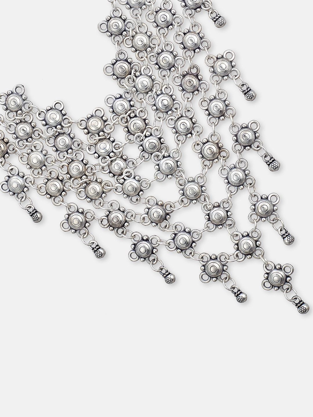ATIBELLE Women Silver-Plated Oxidised Necklace