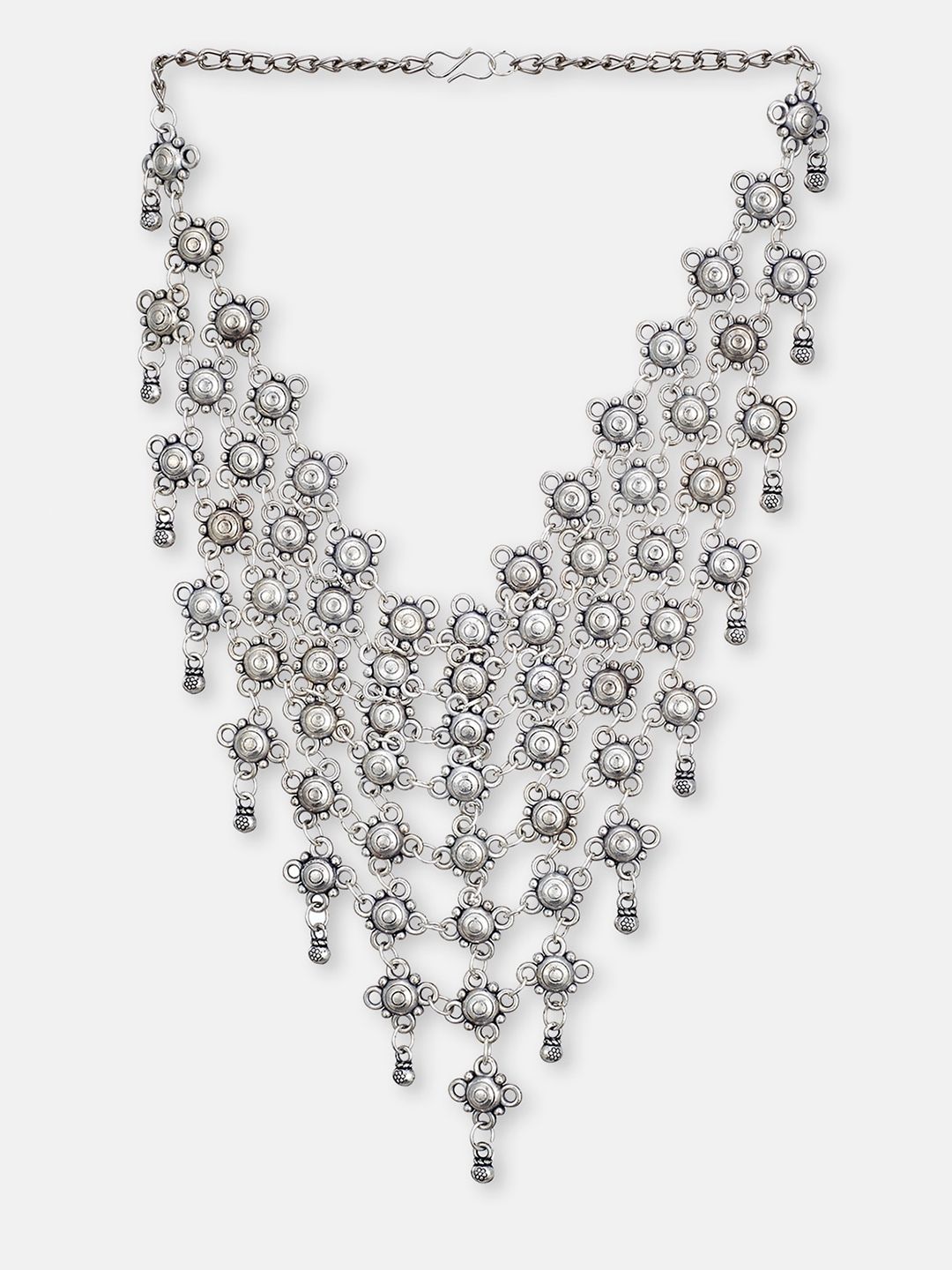 ATIBELLE Women Silver-Plated Oxidised Necklace