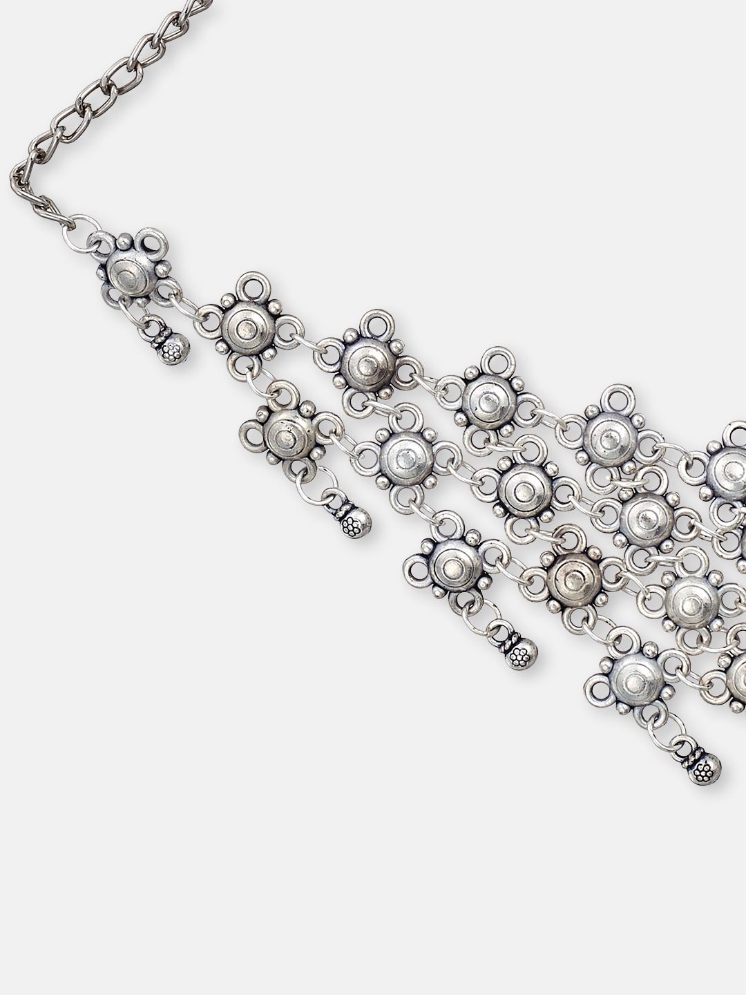 ATIBELLE Women Silver-Plated Oxidised Necklace