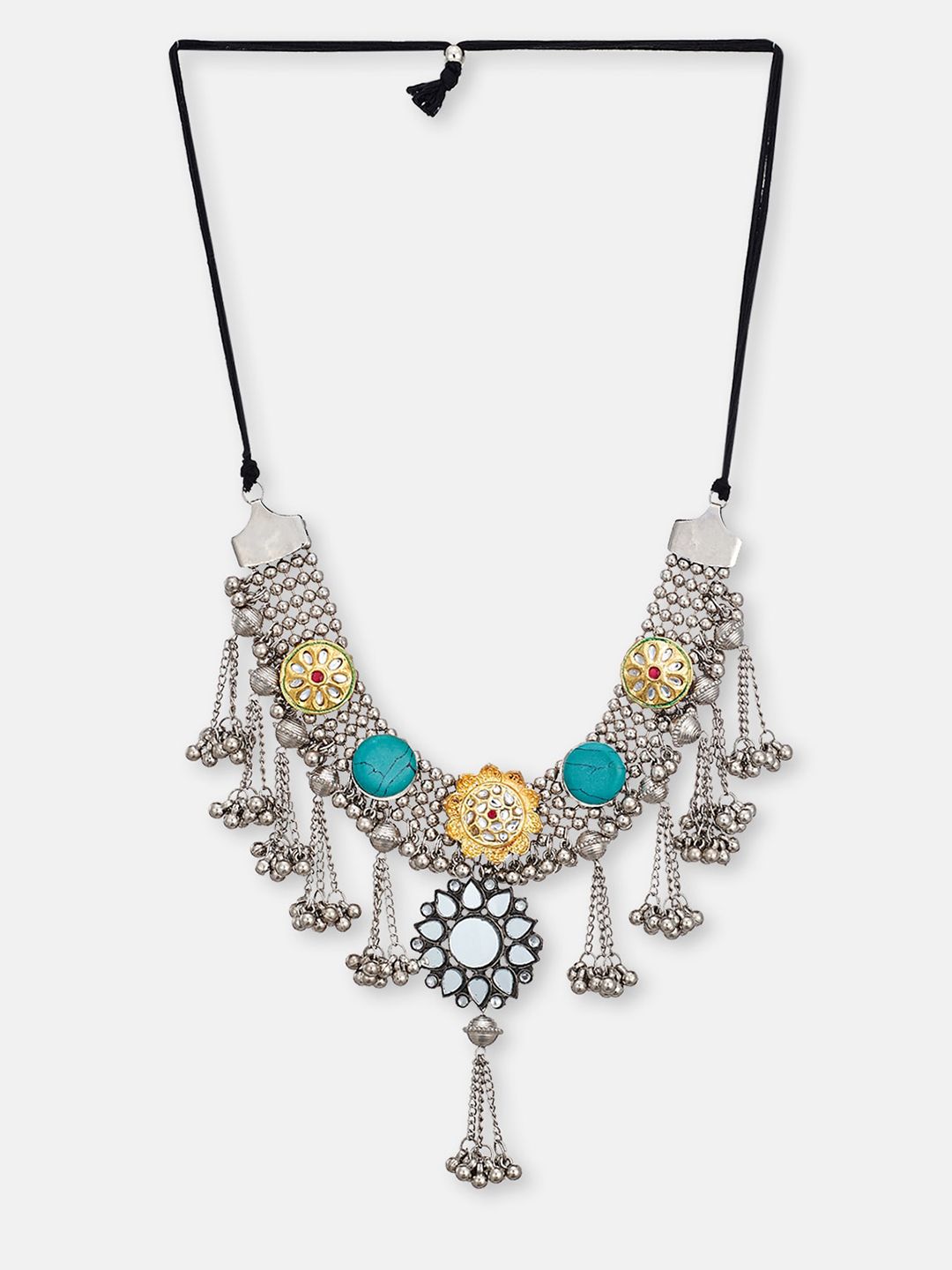 ATIBELLE Silver-Plated German Silver Mirror Necklace