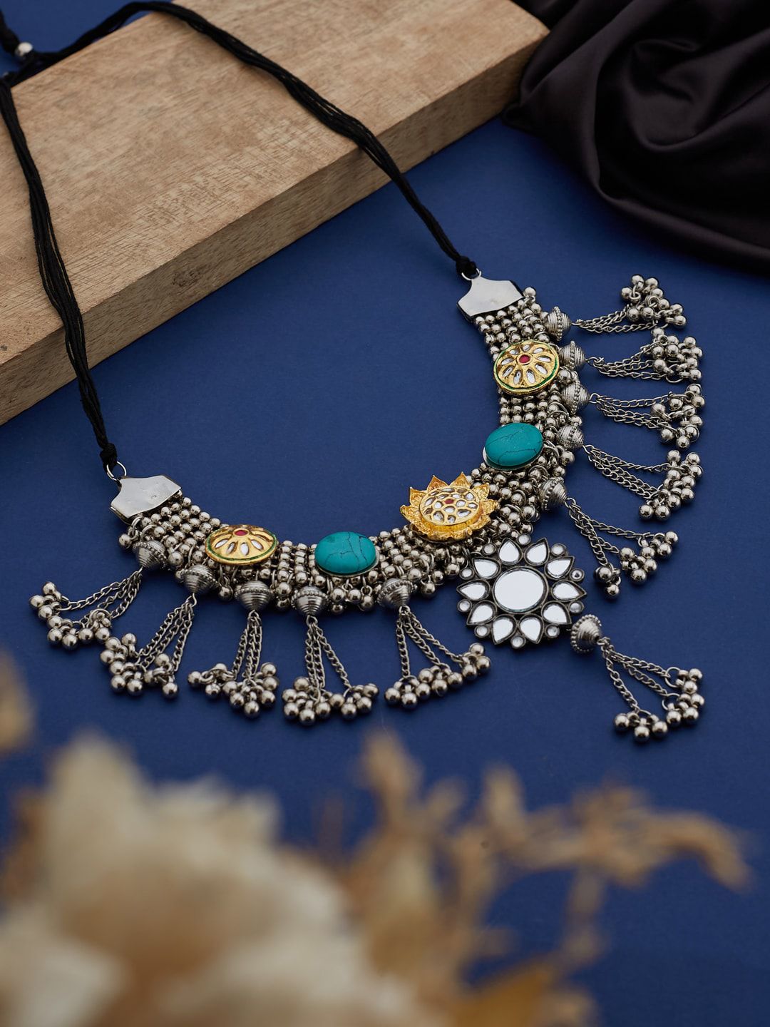 ATIBELLE Silver-Plated German Silver Mirror Necklace
