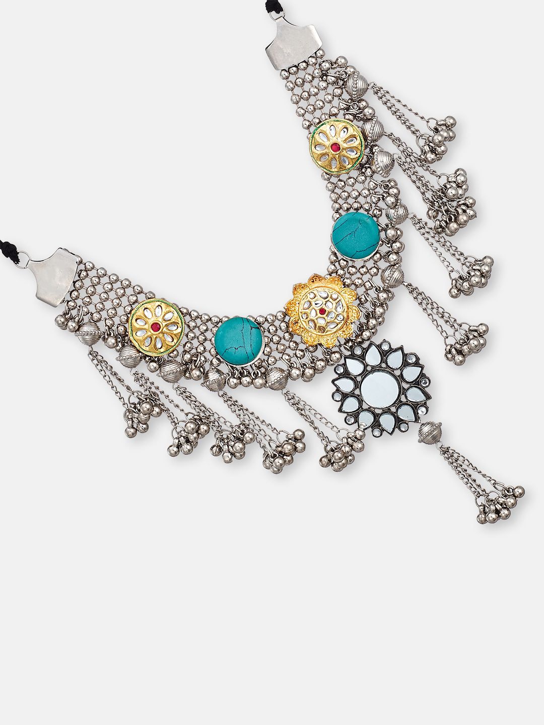 ATIBELLE Silver-Plated German Silver Mirror Necklace