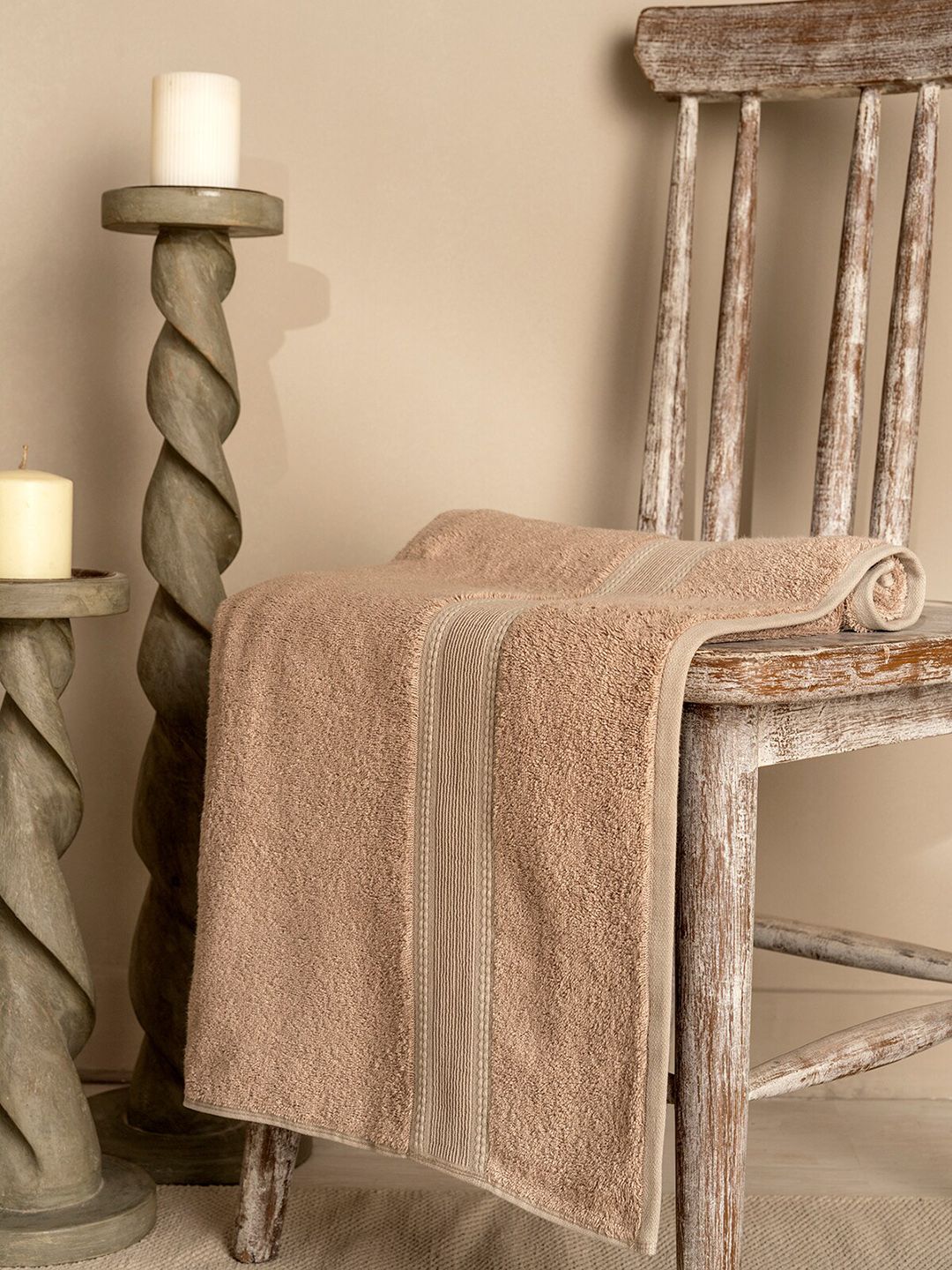 DDecor Live Beautiful Beige 650 GSM Bath Towel-image-5