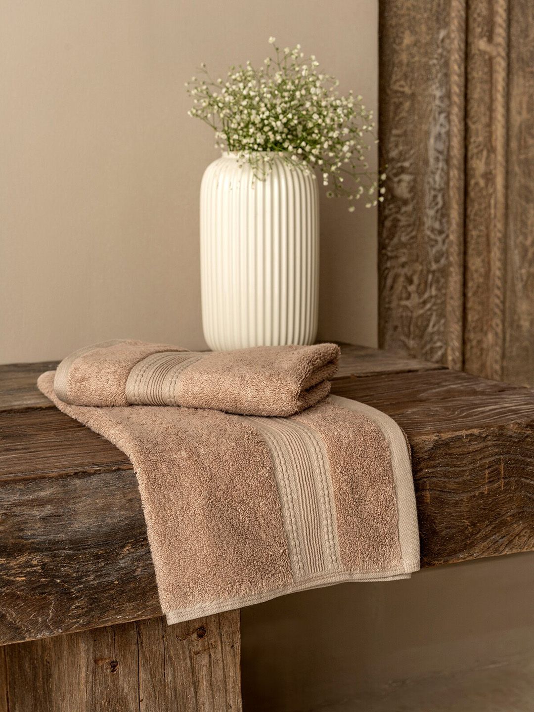 DDecor Live Beautiful Beige 650 GSM Hand Towel-image-38