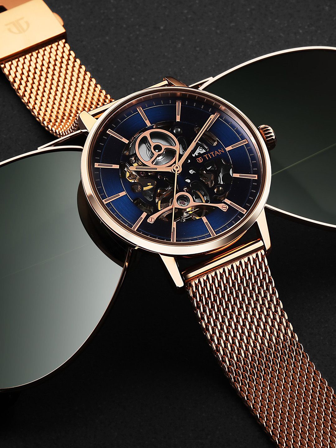 Titan Men Skeleton Dial & Stainless Steel Bracelet Style Straps Analogue Watch 90159WM01-picture-28