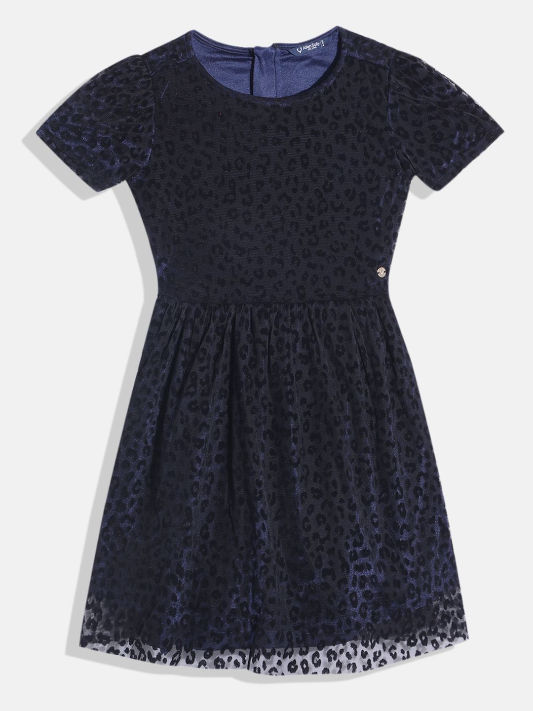 Allen Solly Junior Girls Self Design Fit & Flare Dress-picture-37