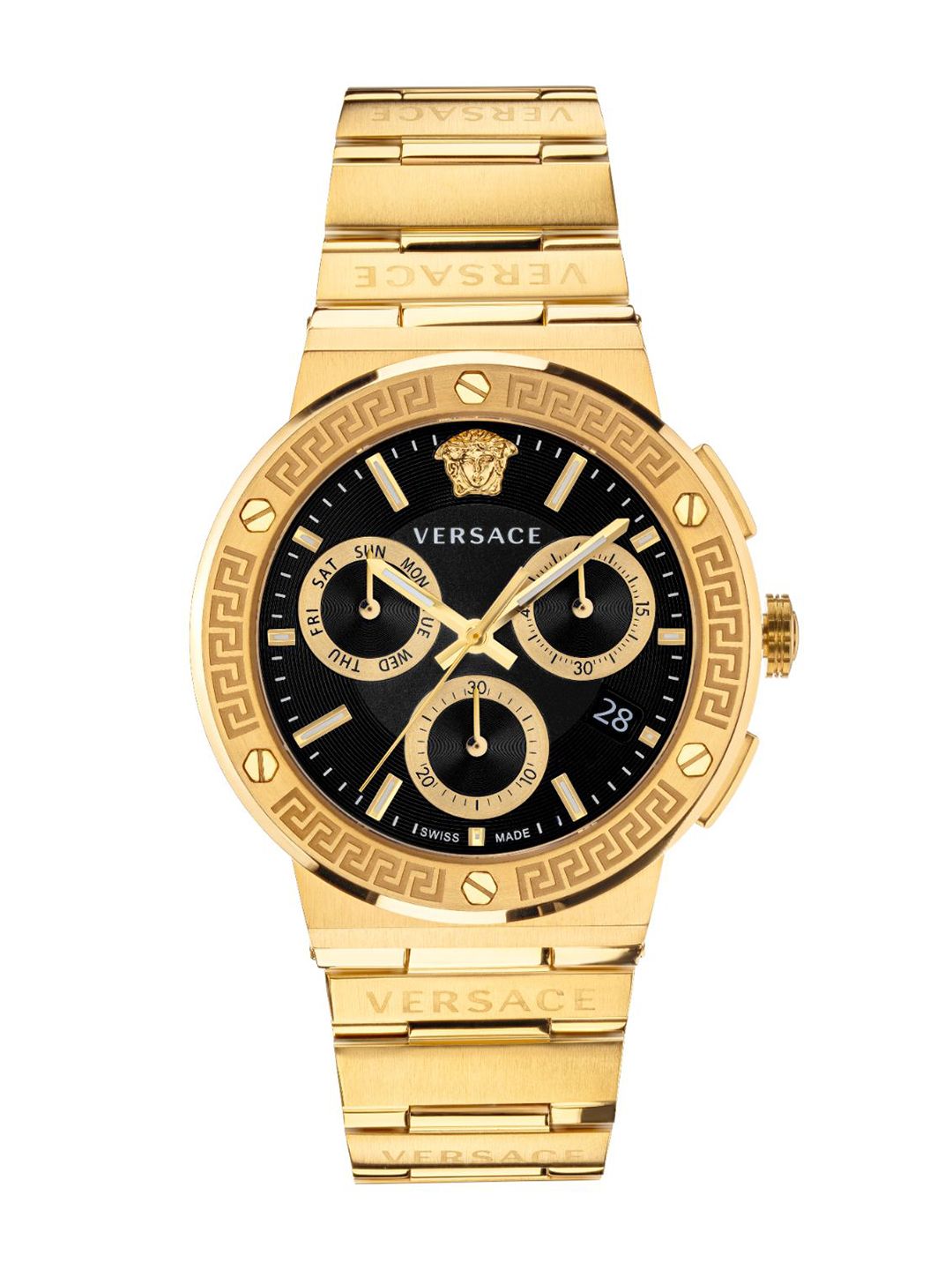 Versace Men Embellished Dial & Stainless Steel Bracelet Style Straps Analogue Watch VEZ900421-picture-10