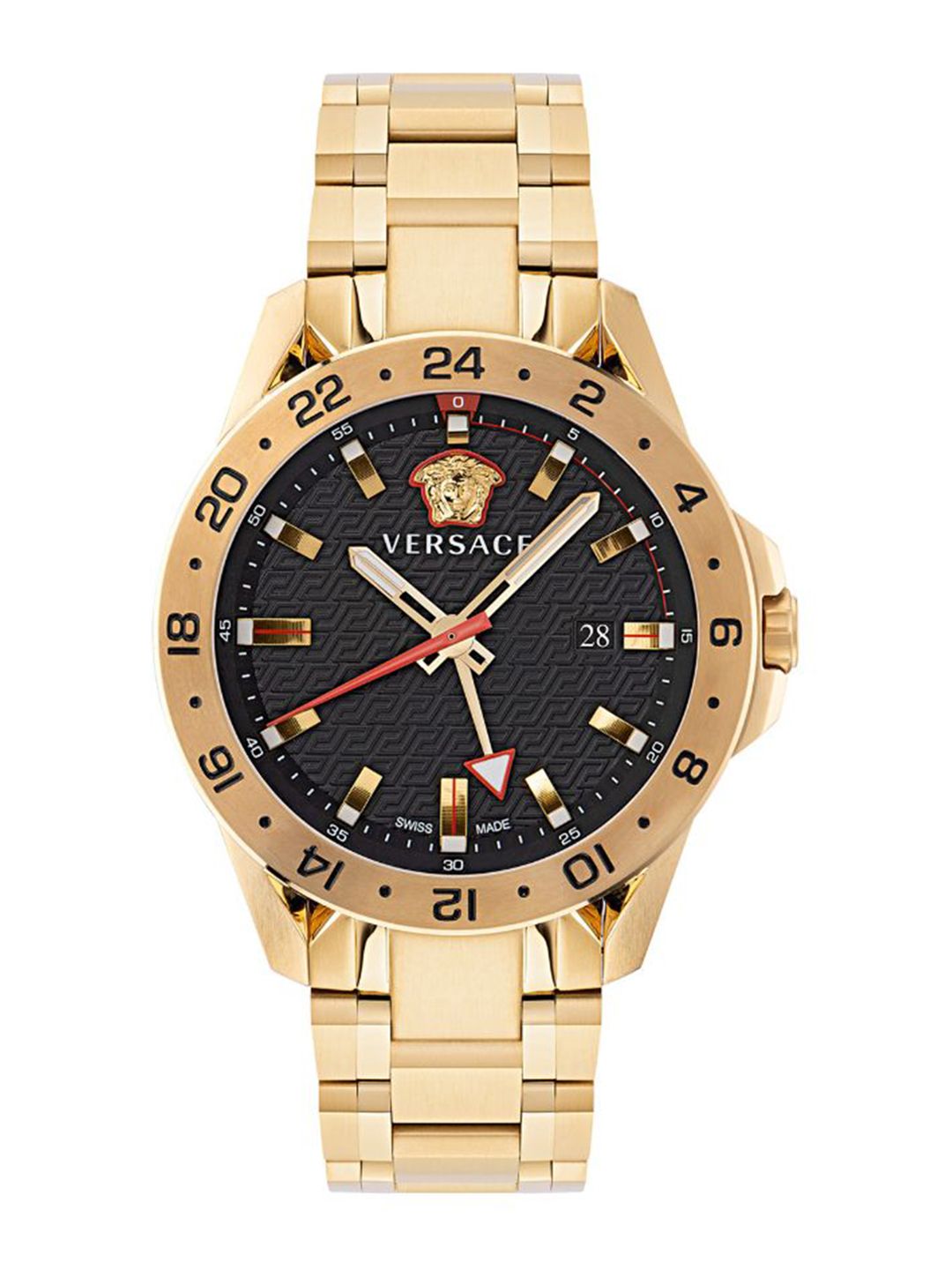 Versace Men Embellished Dial & Stainless Steel Bracelet Style Straps Analogue Watch VE2W00522-picture-40
