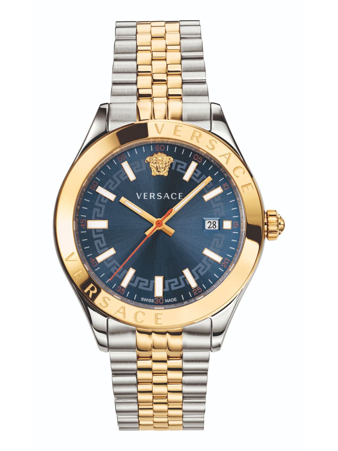 Versace Men Patterned Dial & Stainless Steel Bracelet Style Straps Analogue Watch VEVK00520-image-48