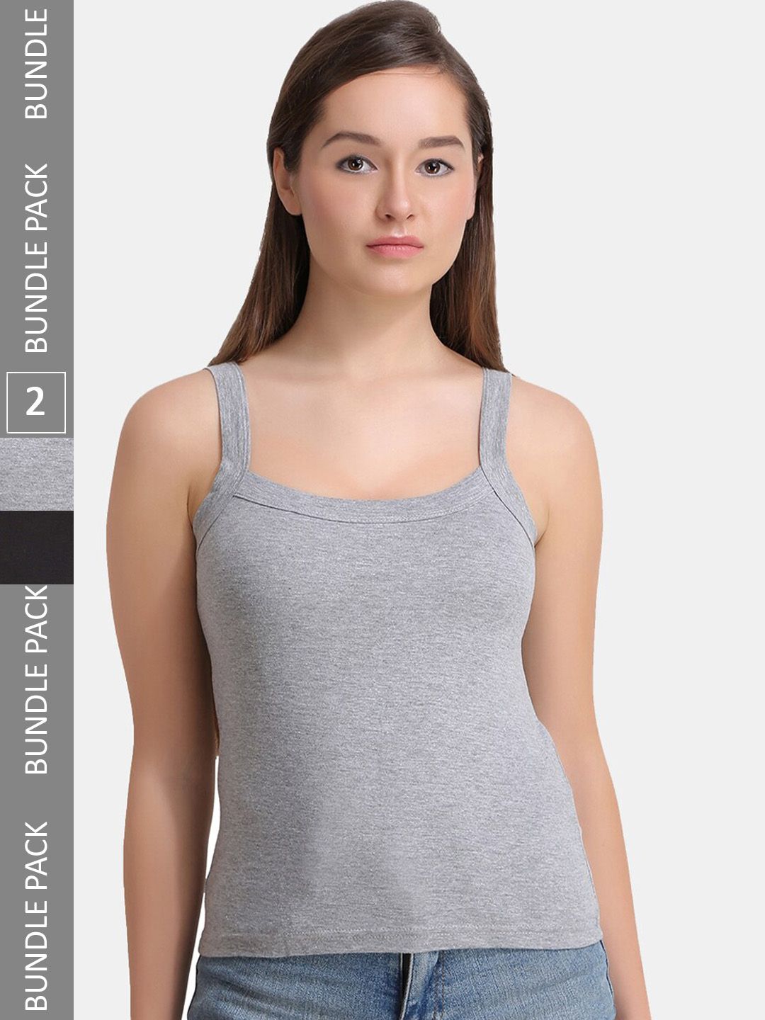 DressBerry Pack Of 2 Non-Padded Pure Cotton Camisoles-image-14