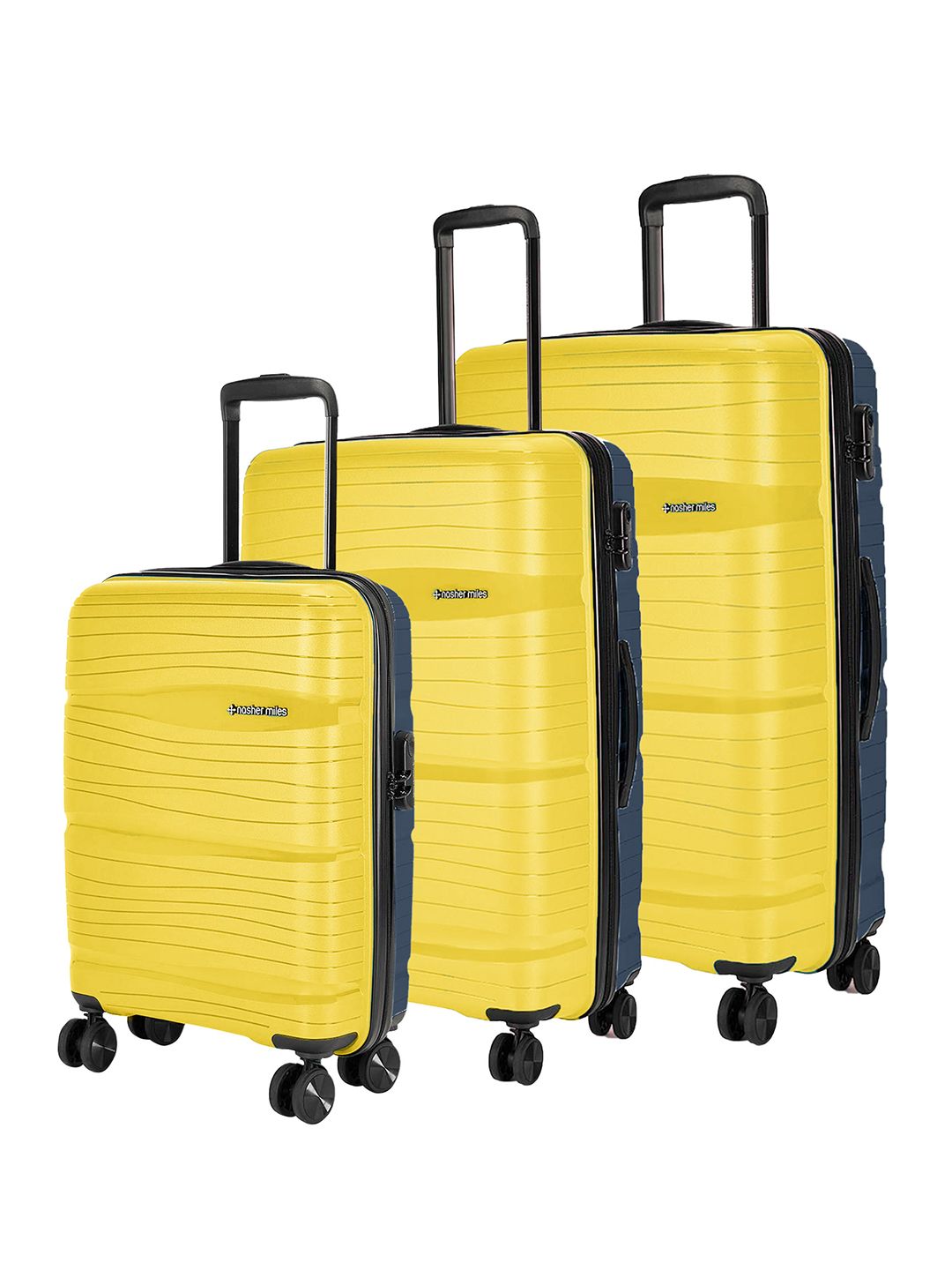 Nasher Miles Set Of 3 Colourblocked Hard-Sided Trolley Suitcase-picture-27