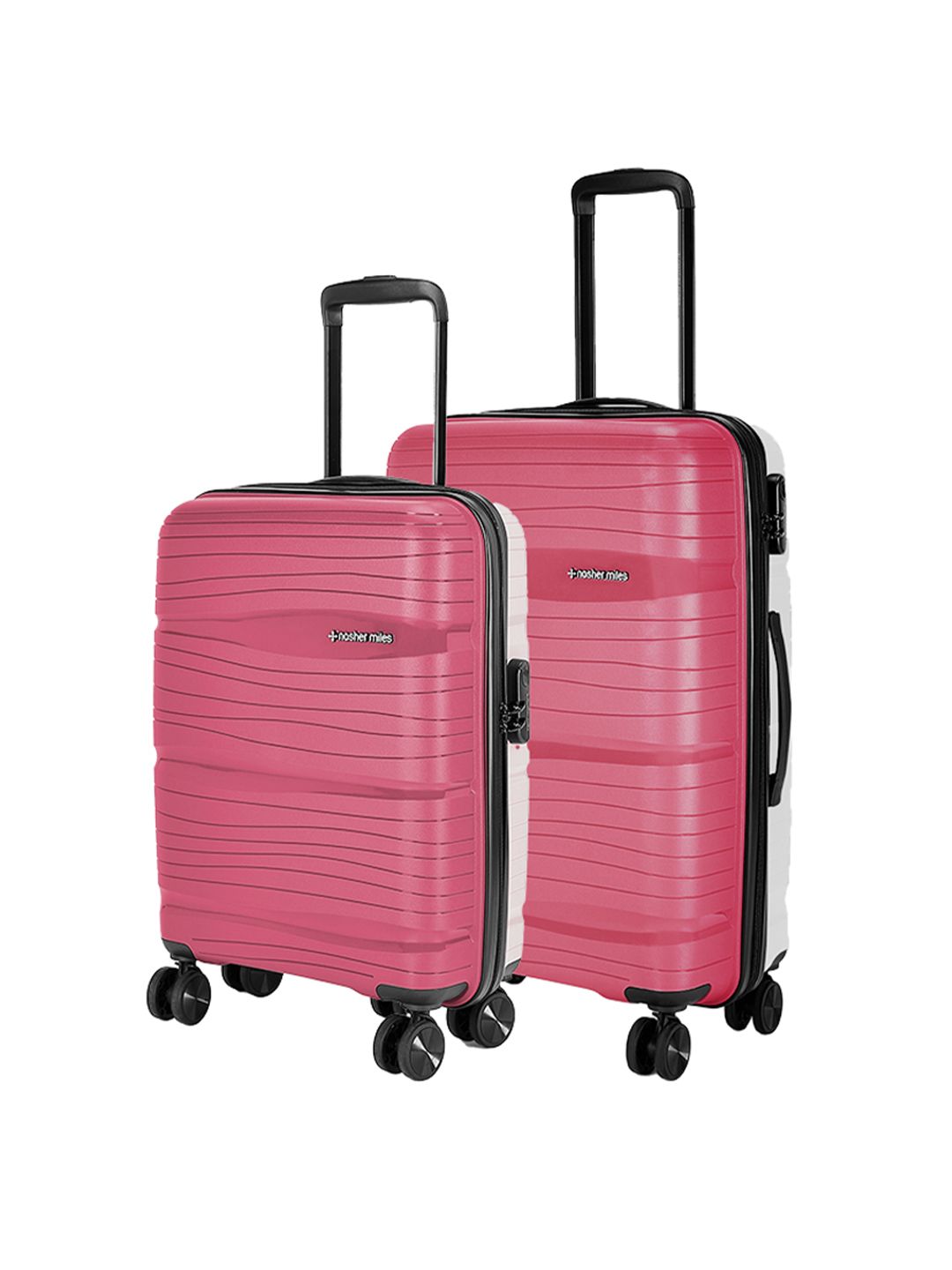 Nasher Miles Set Of 2 Textured Hard-Sided Trolley Suitcases-image-6