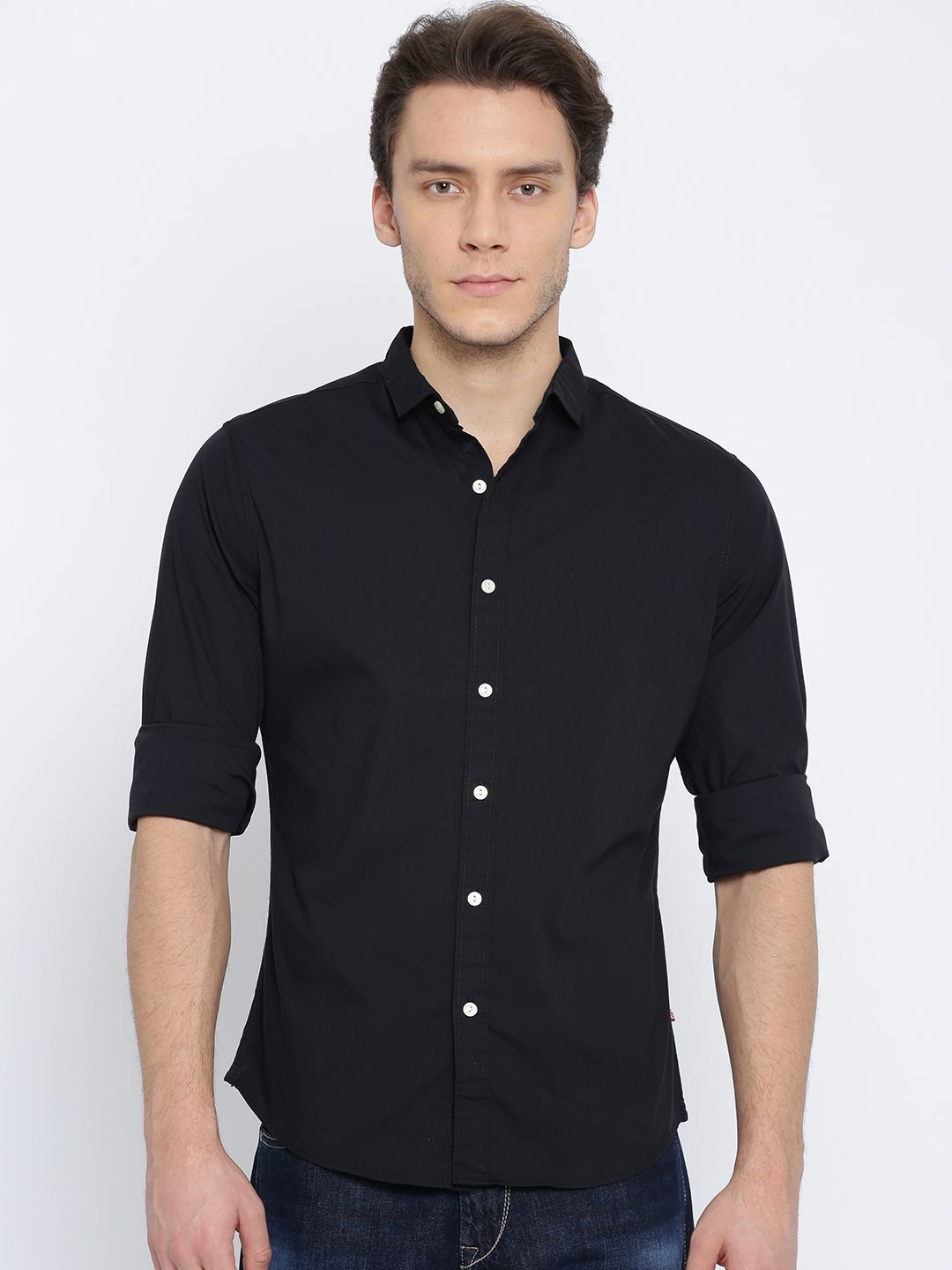 Levis Black Solid Slim Fit Casual Shirt for men price - Best buy price ...