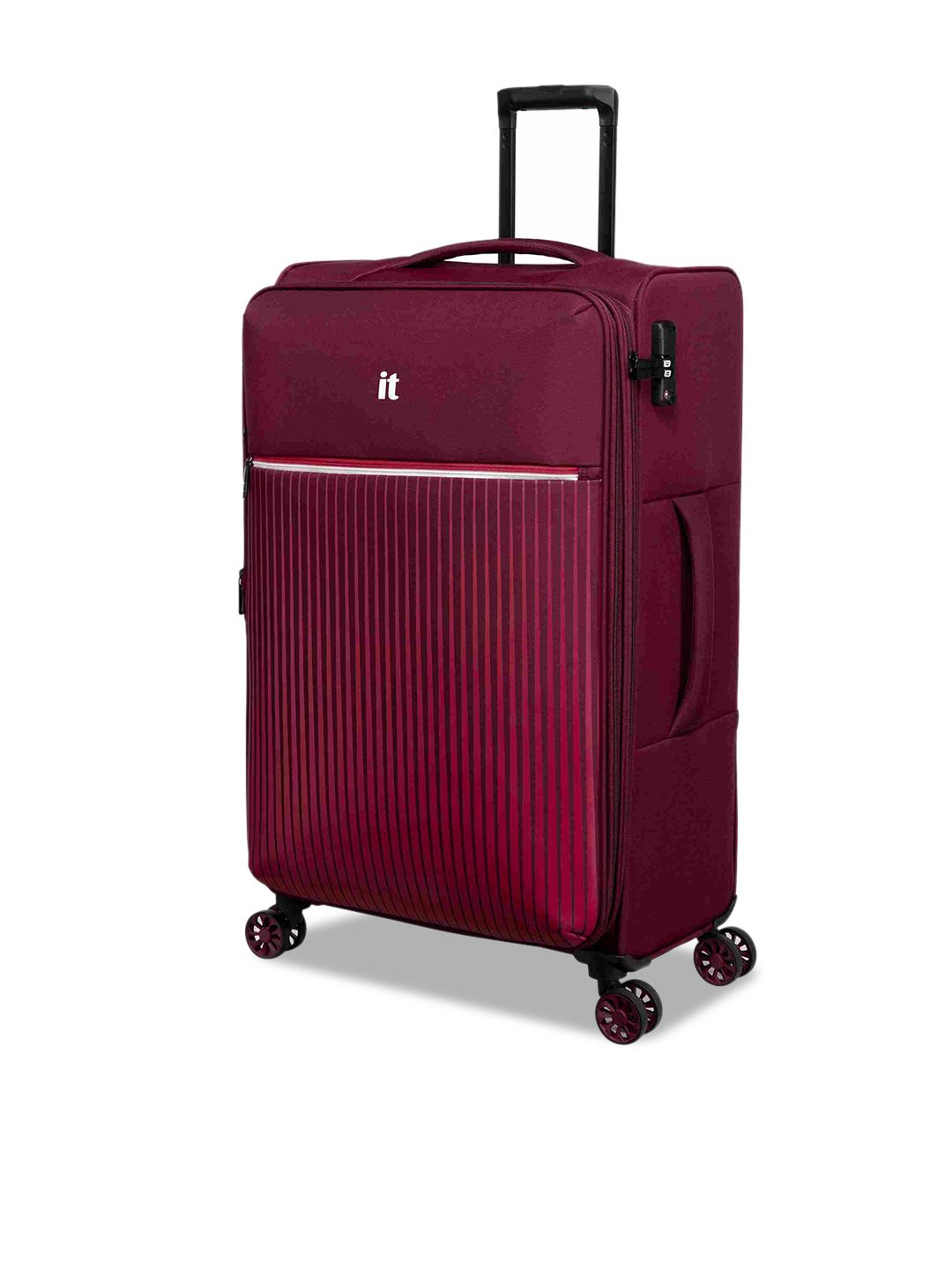 IT luggage Striped Soft-Sided Large 360-Degree Rotation Trolley Suitcase-image-22