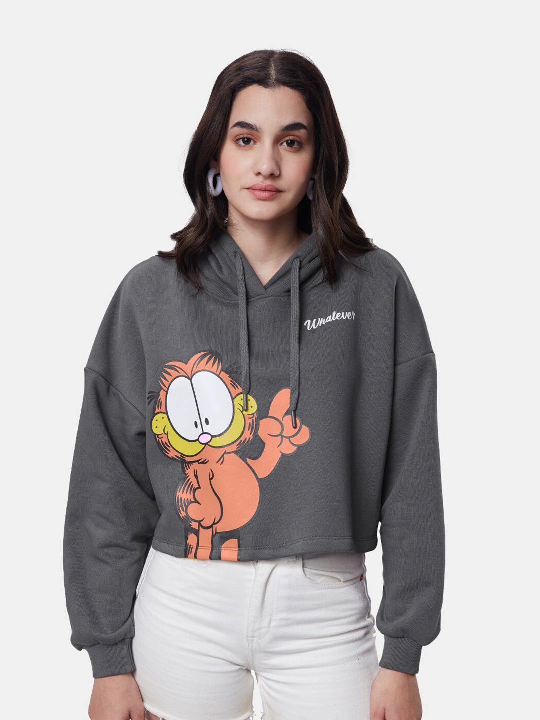 Buy The Souled Store The Souled Store Garfield: Cat Face Printed Hooded  Cotton Oversized Sweatshirt at Redfynd