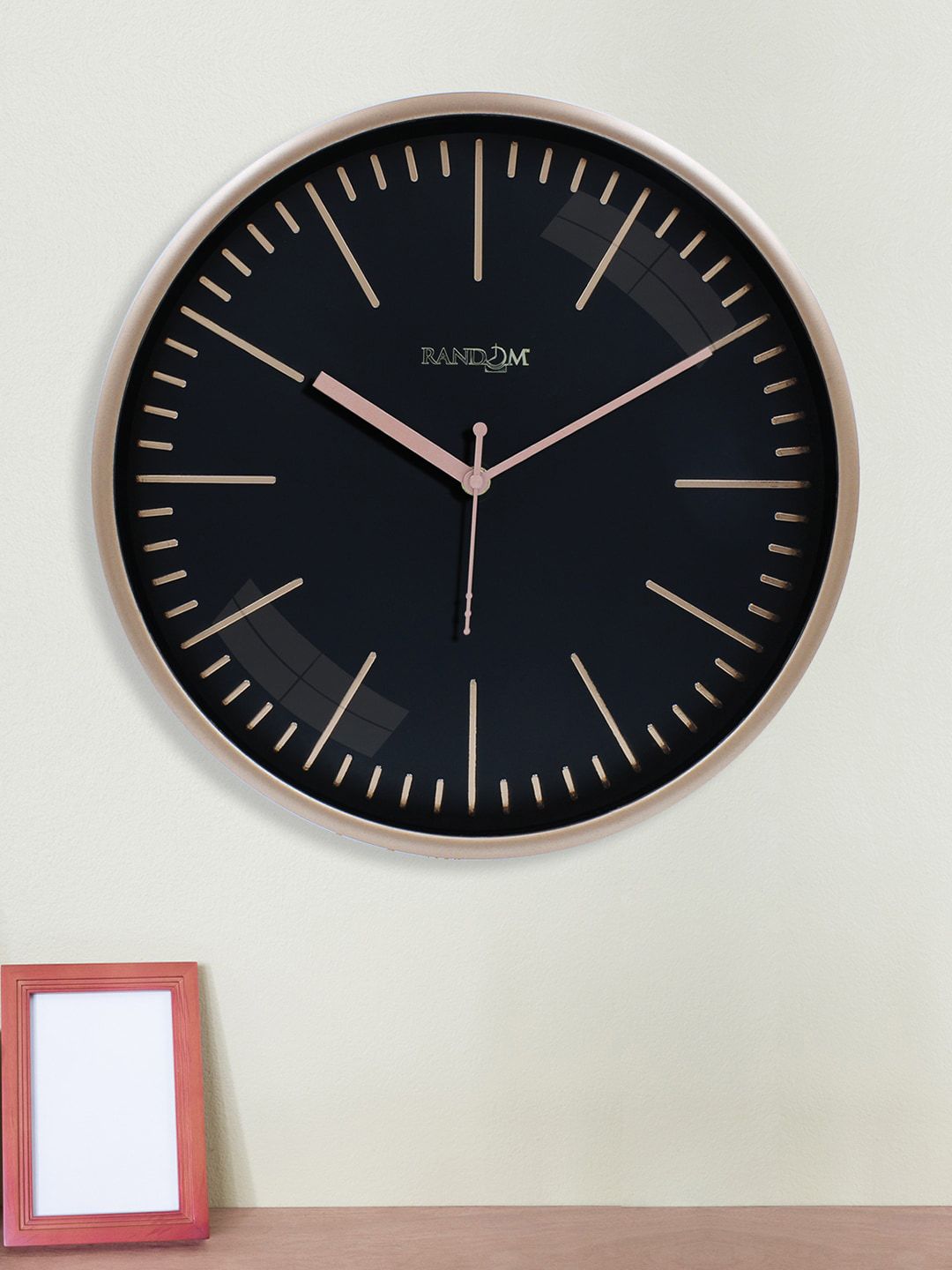 RANDOM Gold-Toned & Black Contemporary Wall Clock-picture-18