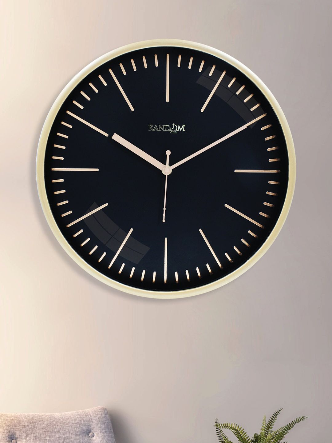 RANDOM Gold-Toned & Black Contemporary Wall Clock-image-45