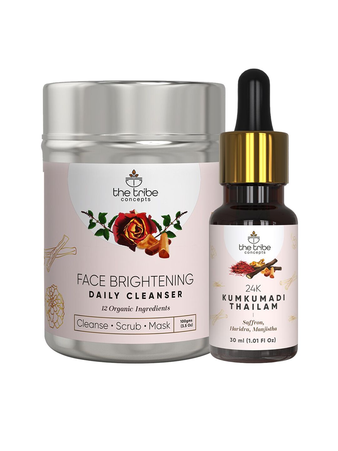 The Tribe Concepts Set Of Face Daily Cleanser & Kumkumadi Thailam-image-44