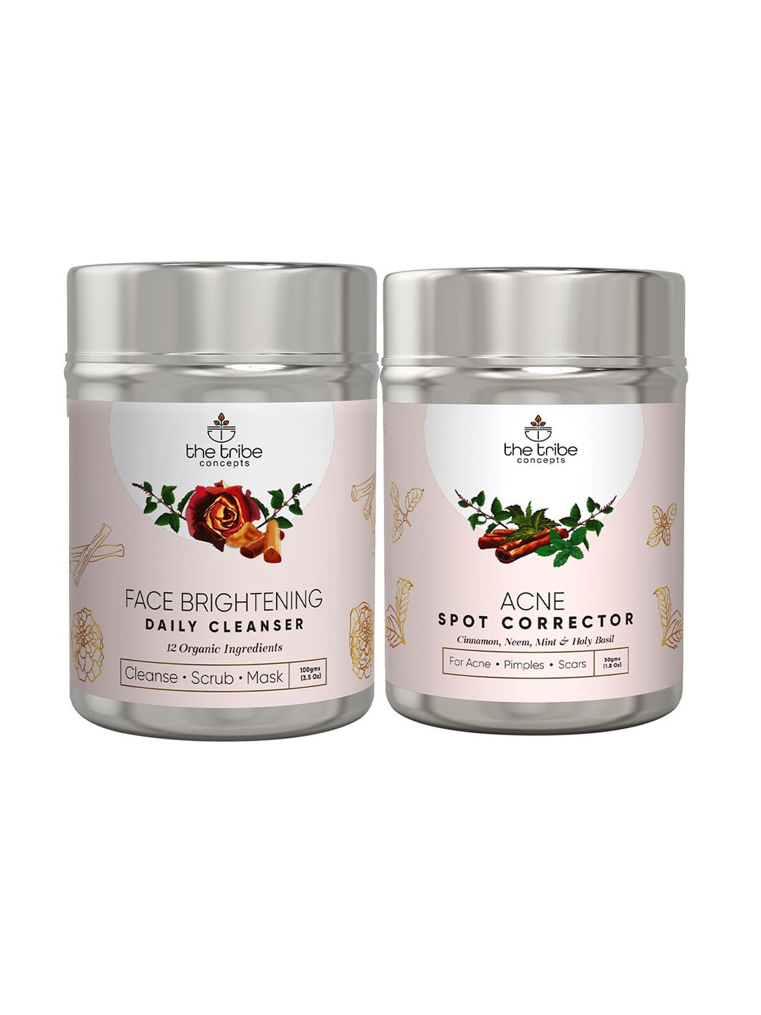 The Tribe Concepts Anti Acne Treatment Kit With Steel Tin Cleanser 100 G & Corrector 50 G-image-13