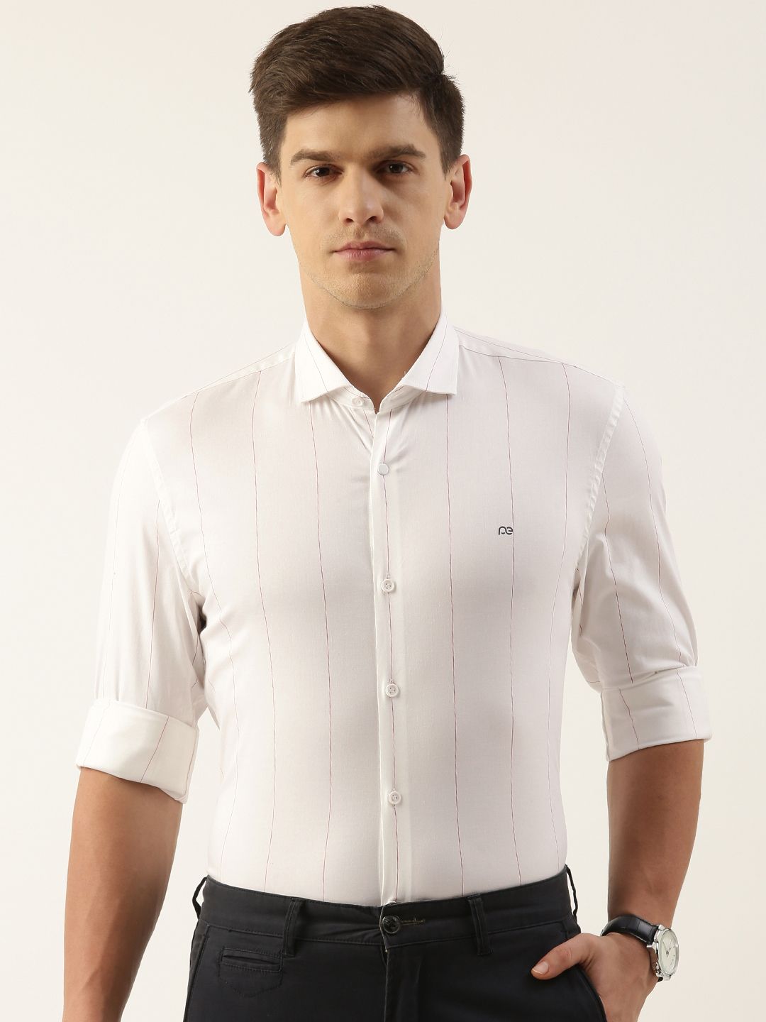 Peter England Striped Slim Fit Semiformal Shirt