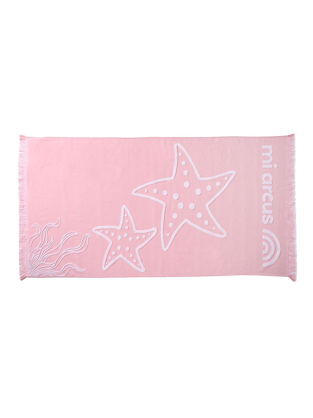 MiArcus Mermazing Girls Pink & White Printed Pure Cotton 500 GSM Beach Towel