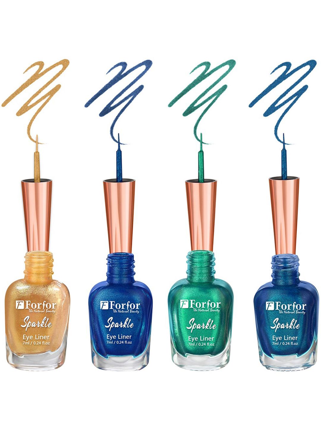 FORFOR Set of 4 Sparkle Water-Proof Sensational Liquid Glitter Eyeliners - 7 ml each-picture-35