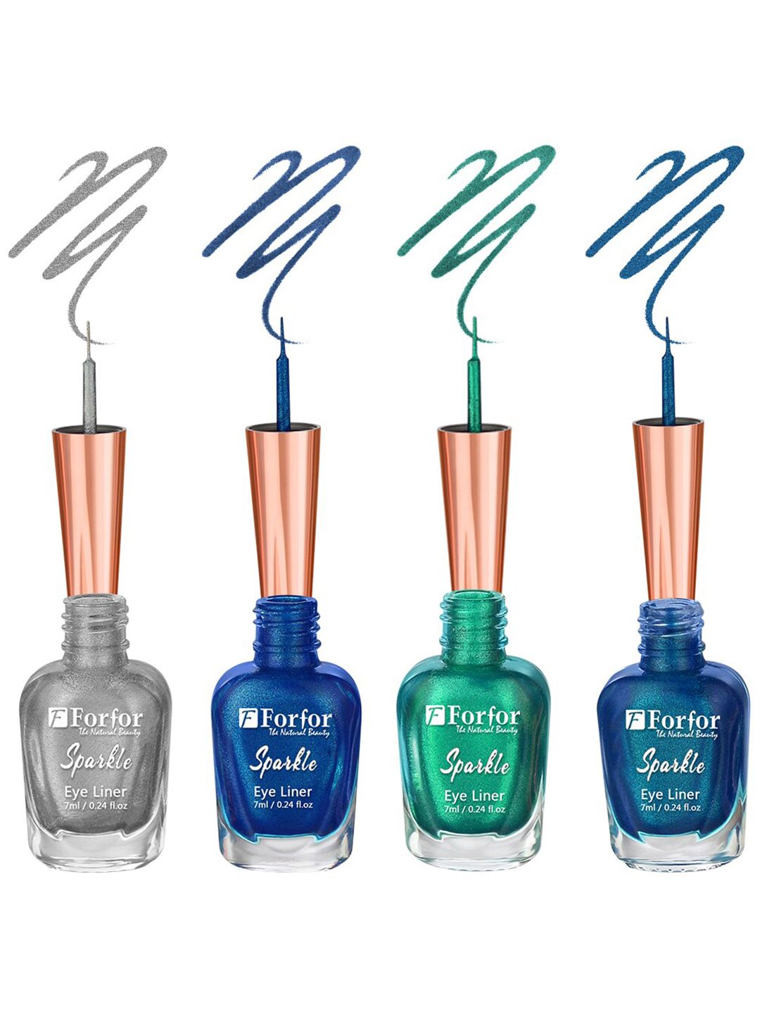 FORFOR Set of 4 Sparkle Water-Proof Sensational Liquid Glitter Eyeliners - 7 ml each-picture-55
