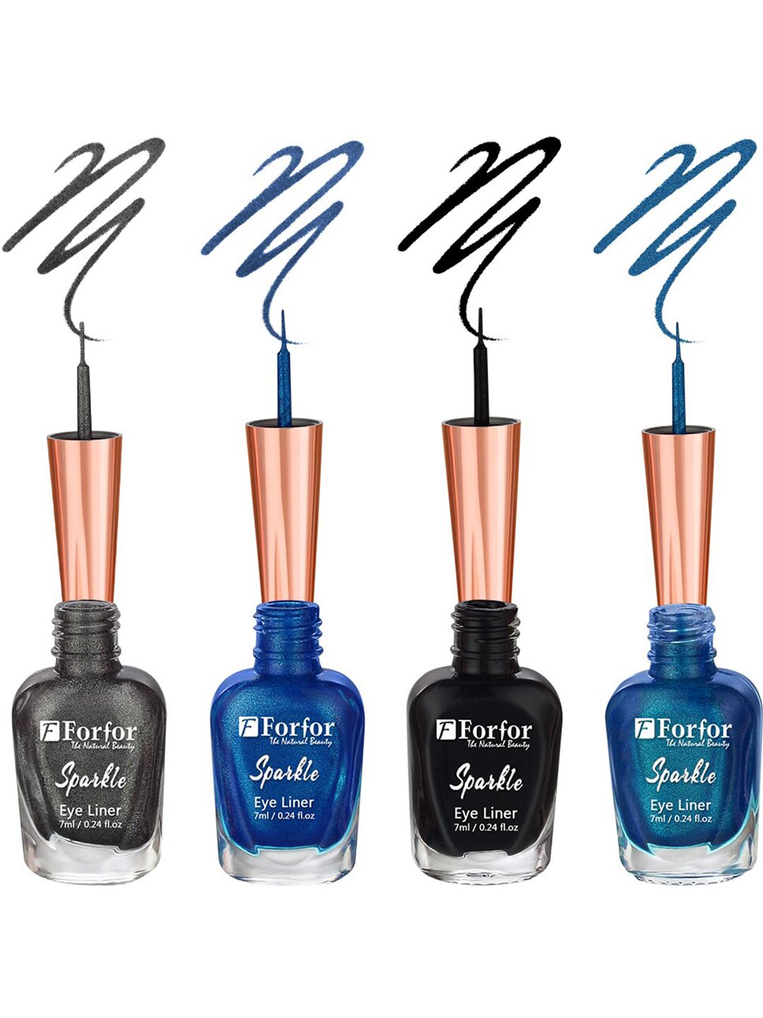 FORFOR Set of 4 Sparkle Water-Proof Sensational Liquid Glitter Eyeliners - 7 ml each-picture-19