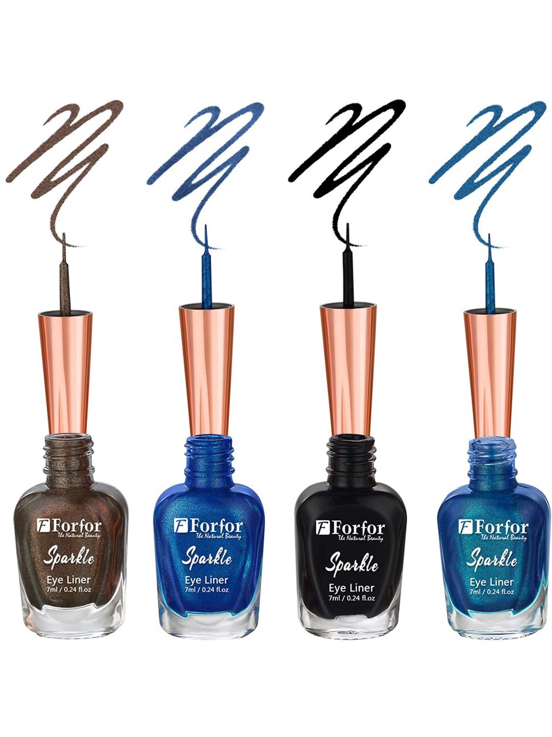 FORFOR Set of 4 Sparkle Water-Proof Liquid Glitter Eyeliners 7ml Each - Shades 07+08+01+06-picture-39
