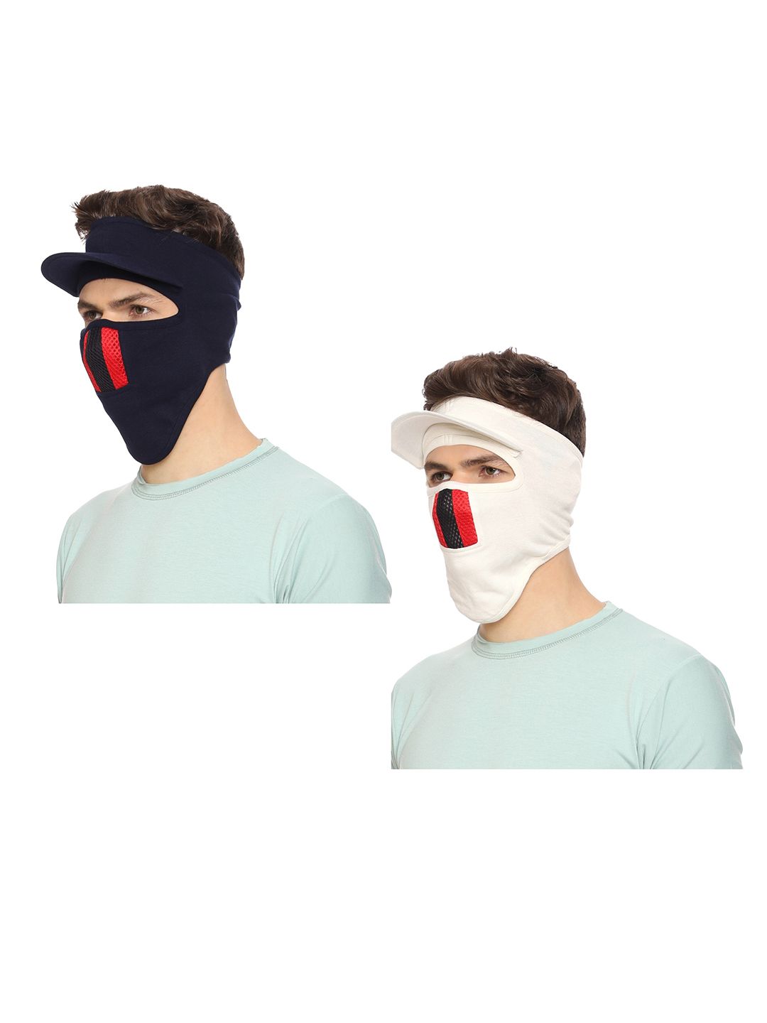 Gajraj Unisex Pack Of 2 Cotton Full Face Mask With Air Filter Mesh & Visor-picture-27