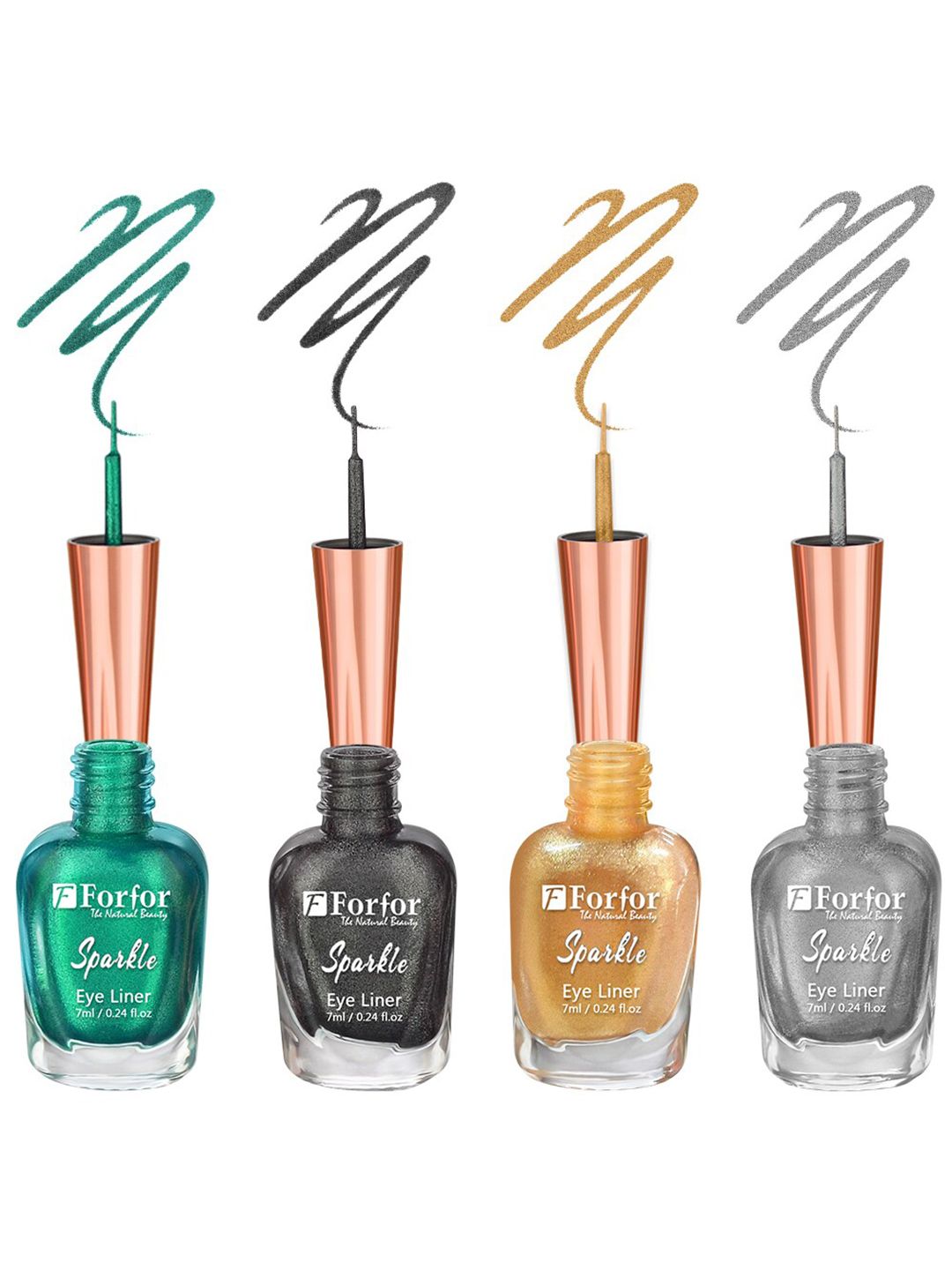 FORFOR Set of 4 Sparkle Water-Proof Sensational Liquid Glitter Eyeliners - 7 ml each-picture-52