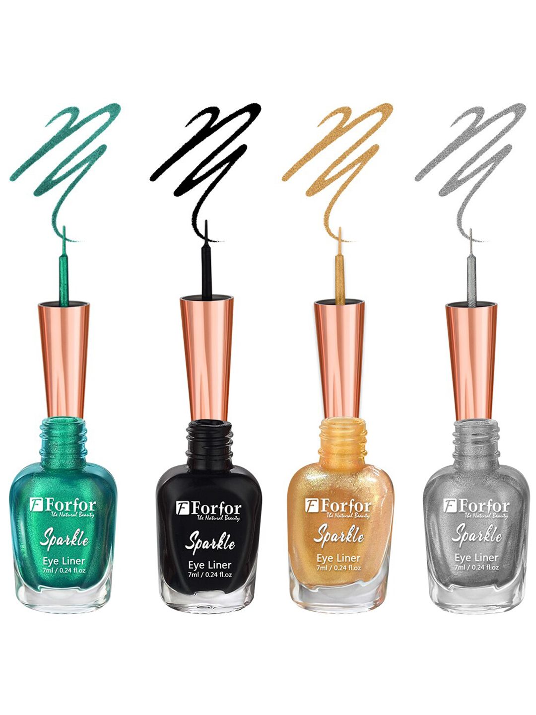 FORFOR Set of 4 Sparkle Water-Proof Liquid Glitter Eyeliners 7ml Each - Shades 03+04+05+01-picture-47