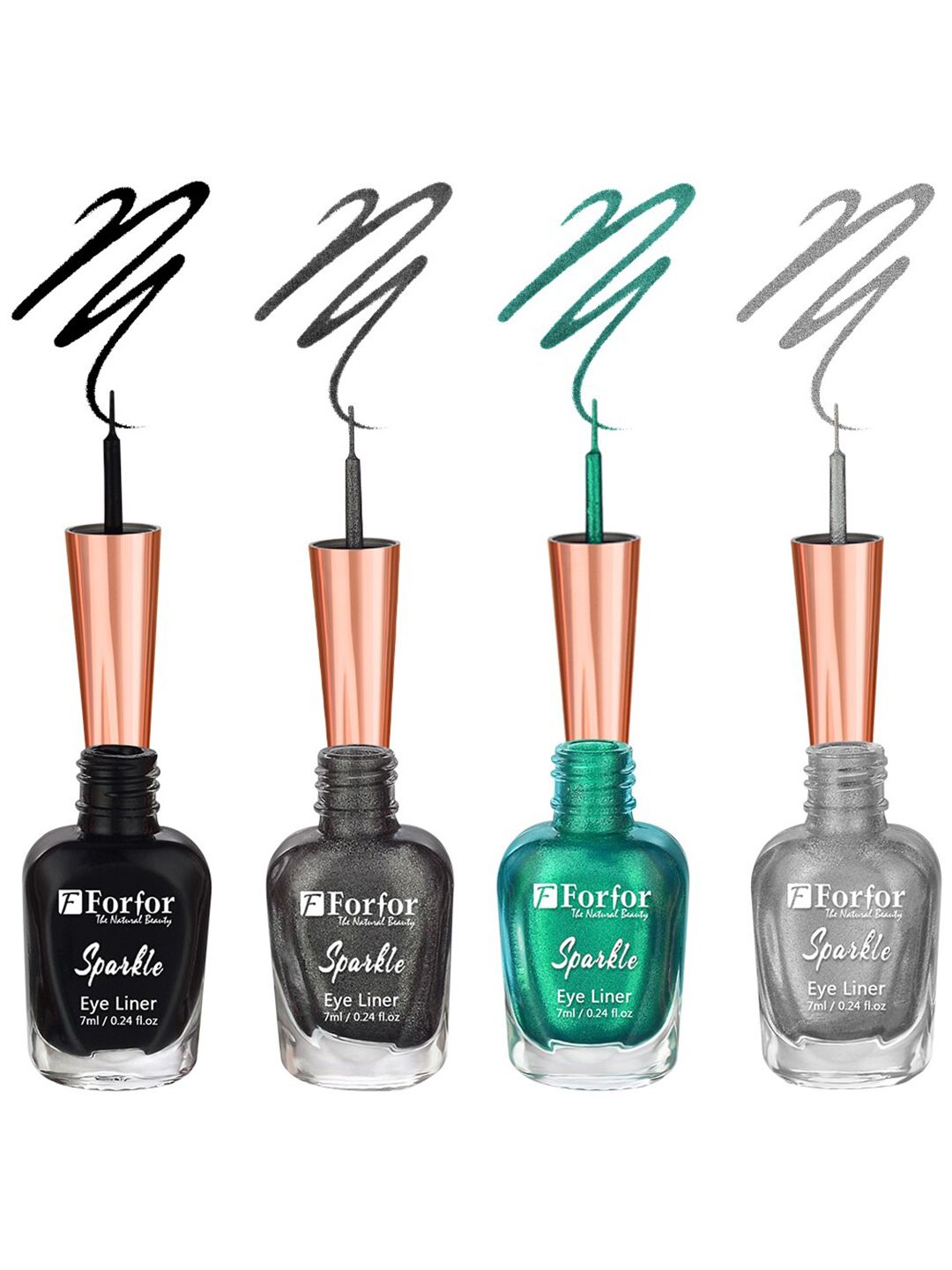 FORFOR Set of 4 Sparkle Water-Proof Liquid Glitter Eyeliners 7ml Each - Shades 01+02+03+05-picture-54