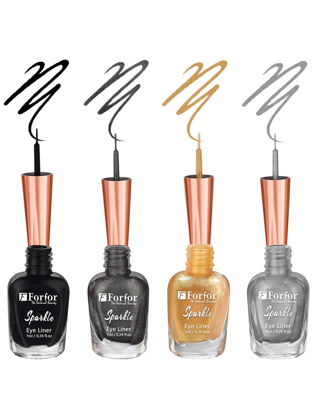 FORFOR Set of 4 Sparkle Water-Proof Liquid Glitter Eyeliners 7ml Each - Shades 01+02+04+05-picture-47
