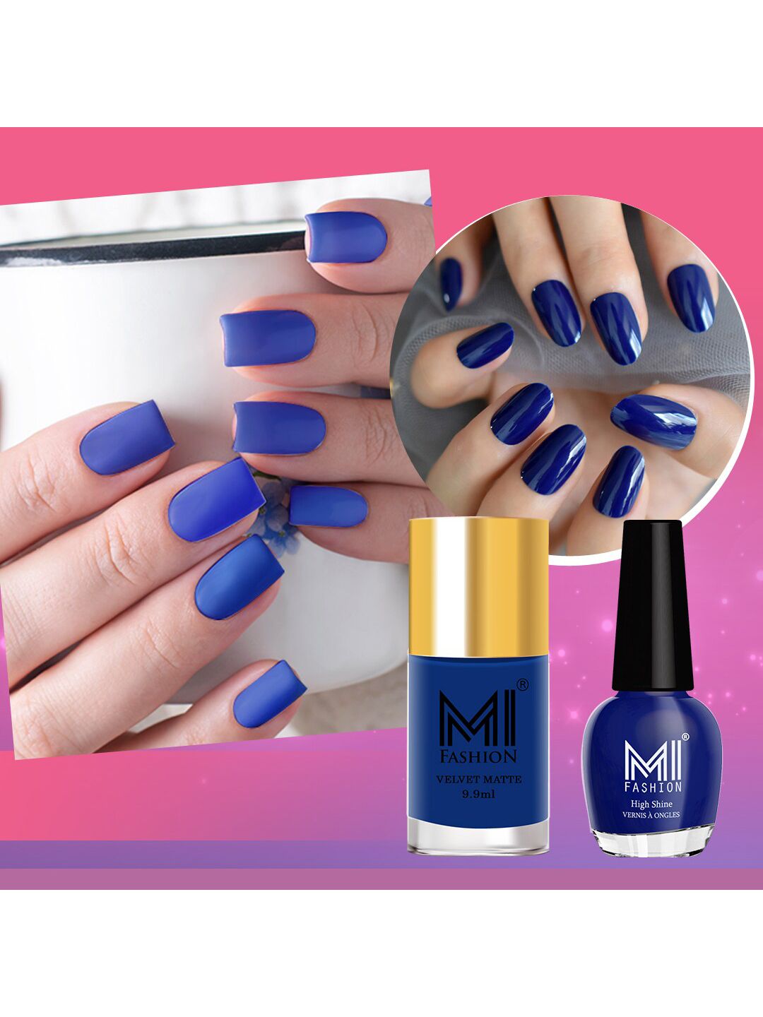 MI FASHION Set of Vernis A Ongles High Shine 15 ml & Velvet Matte Nail Polish 9.9 ml-picture-40