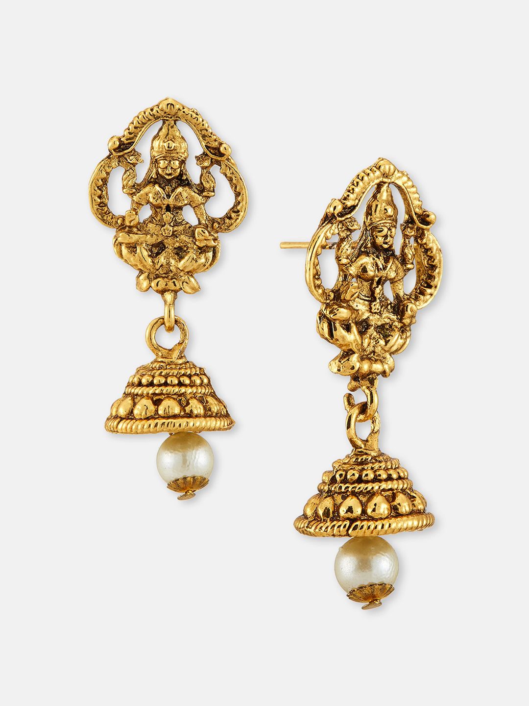 ATIBELLE Gold-Plated Stones Studded & Beaded Jewellery Set