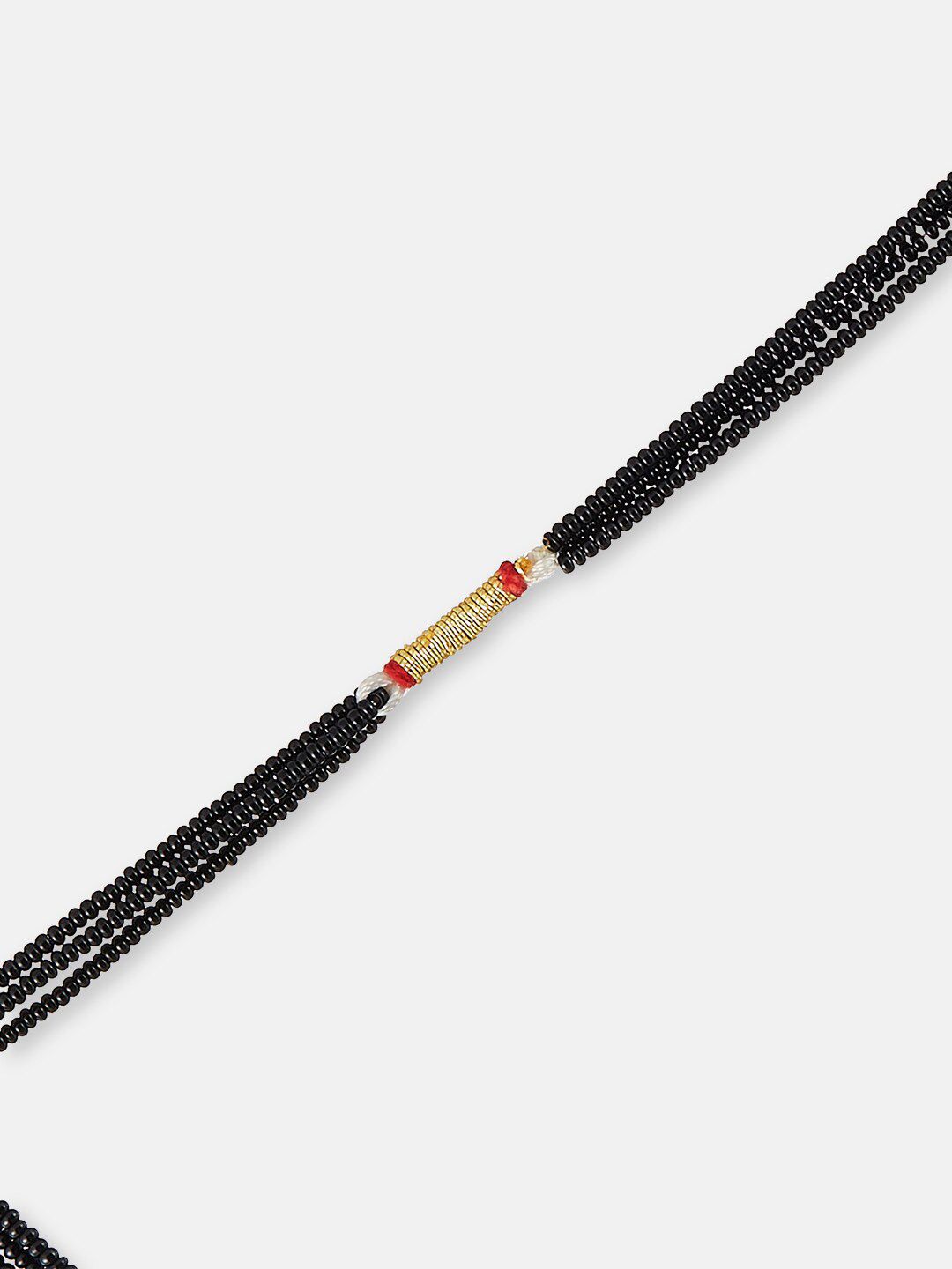 ATIBELLE Gold-Plated Stone-Studded & Beaded Mangalsutra