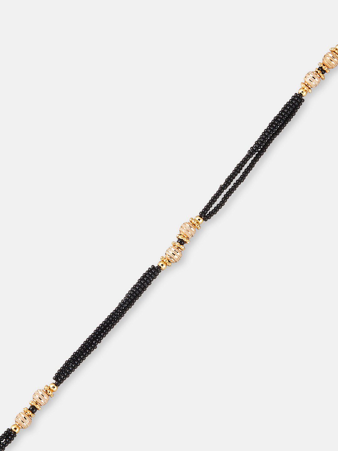 ATIBELLE Gold-Plated Stone-Studded & Beaded Mangalsutra
